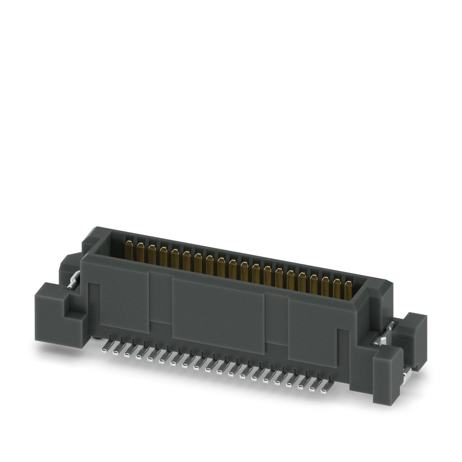 SMD male connector, nominal current: 0.5 A, test voltage: 500 V AC, number of positions: 40, pitch: 0.635 mm, color: black, contact surface: Au, contact connection type: Pin, mounting: SMD soldering