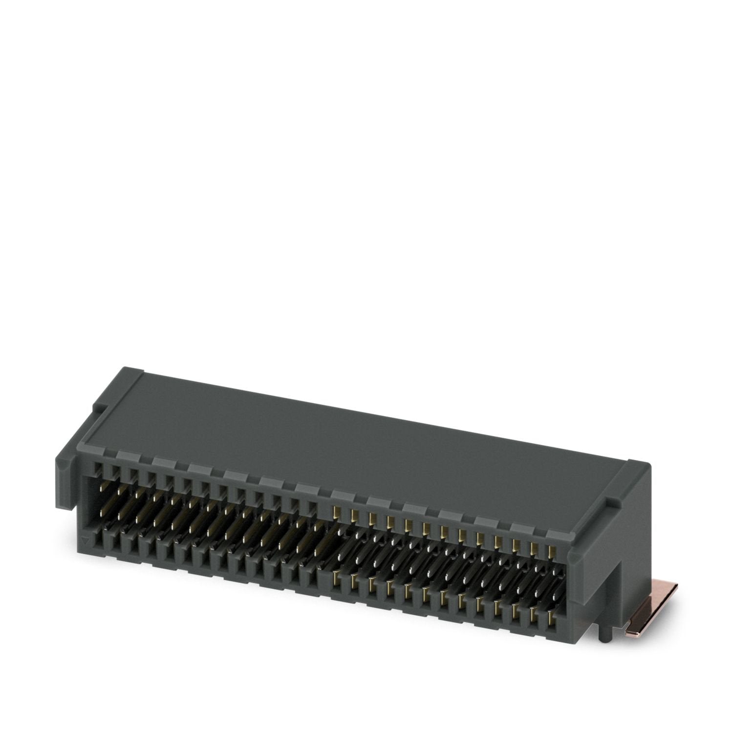 SMD male connector, nominal current: 1.7 A, test voltage: 500 V AC, number of positions: 52, pitch: 0.8 mm, color: black, contact surface: Au, contact connection type: Pin, mounting: SMD soldering