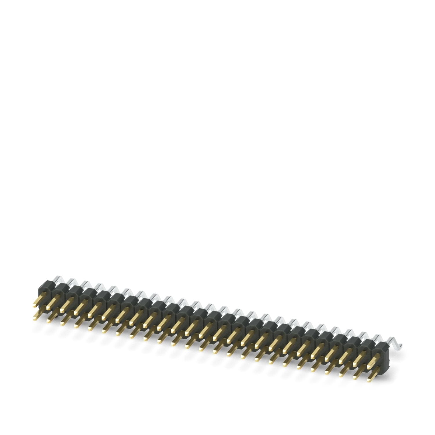 SMD pin header, nominal current: 3 A, test voltage: 500 V AC, number of positions: 50, pitch: 2.54 mm, color: black, contact surface: Au, contact connection type: Pin, mounting: SMD soldering