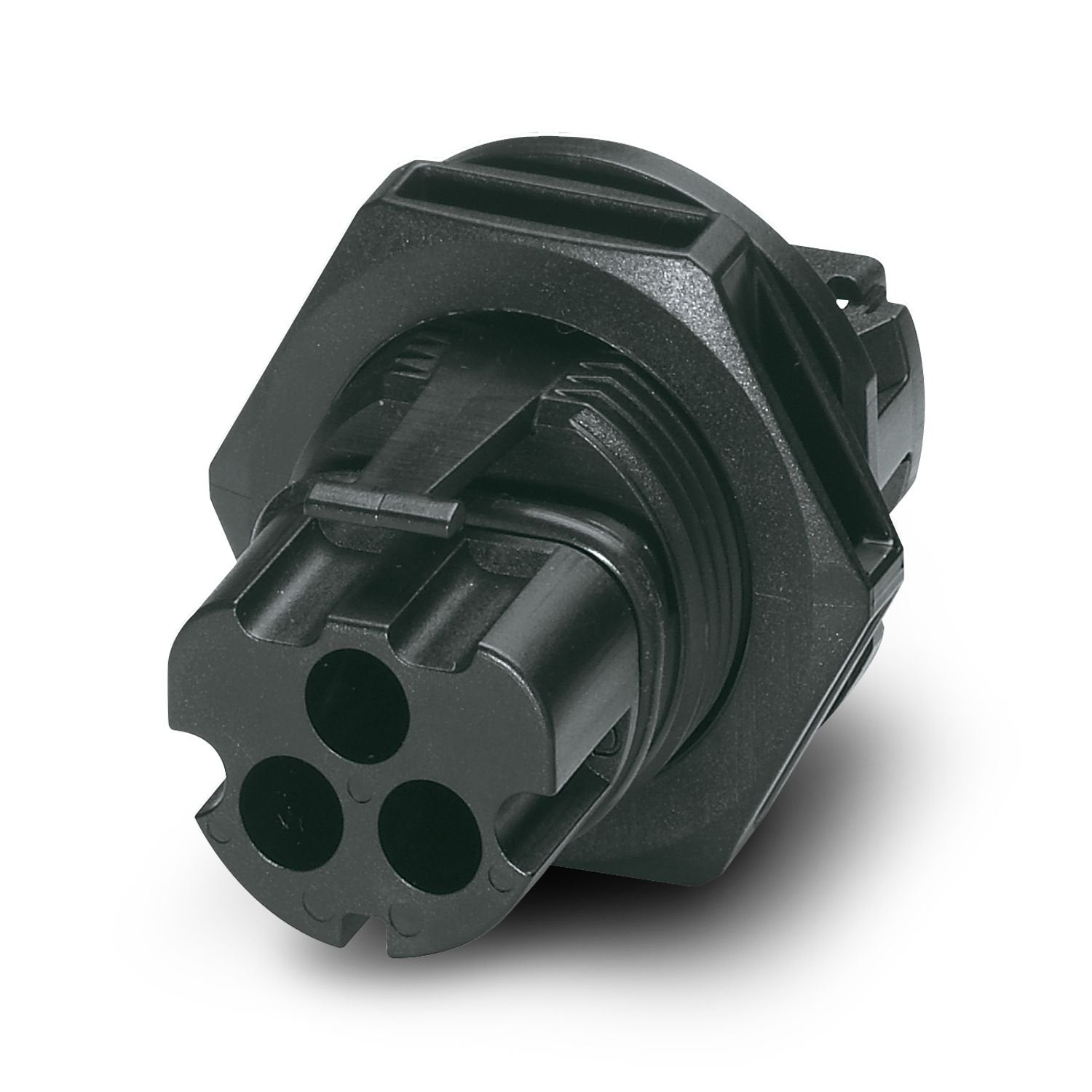 Device connector rear mounting, Range of articles: PRC 35, color: black, number of positions: 3, rated voltage: 690 V AC, rated current: 35 A, Connection method: Crimp connection, This item is also available preassembled. For your requirements, please contact your local Phoenix Contact subsidiary.
