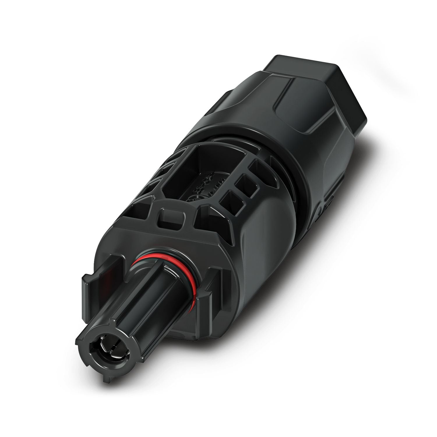 Connector, Range of articles: BPP, color: red/black, number of positions: 1, min. conductor cross-section: 2.5 mm 2 , max. conductor cross-section: 6 mm 2 , rated voltage: 1500 V DC, rated current: 40 A, Connection method: Crimp, min. cable diameter: 5 mm, max. cable diameter: 8 mm