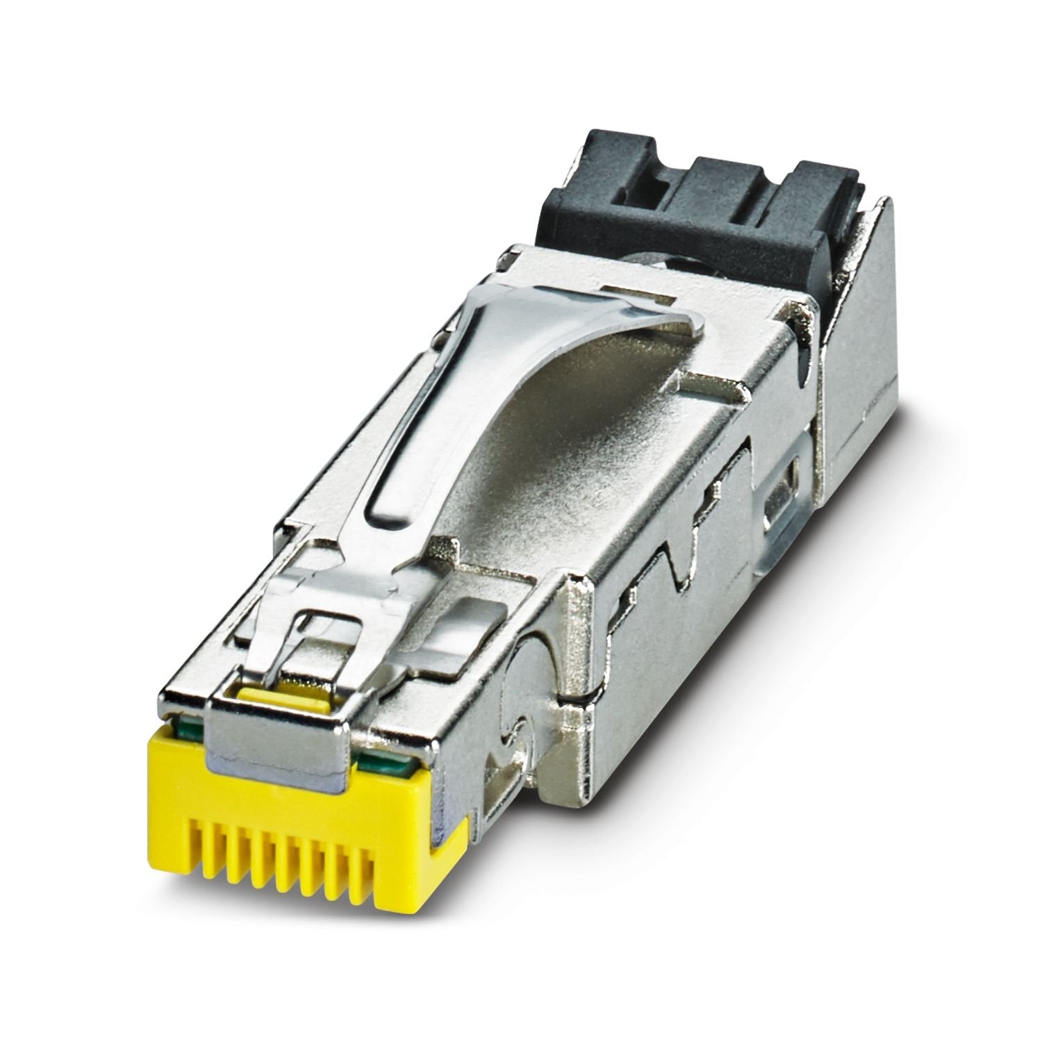 RJ45 connector, design: RJ45, degree of protection: IP20, number of positions: 8, 10 Gbps, CAT6 A , material: Metal, connection method: Insulation displacement connection, connection cross section: AWG 23- 22, cable outlet: straight, color: yellow, Ethernet