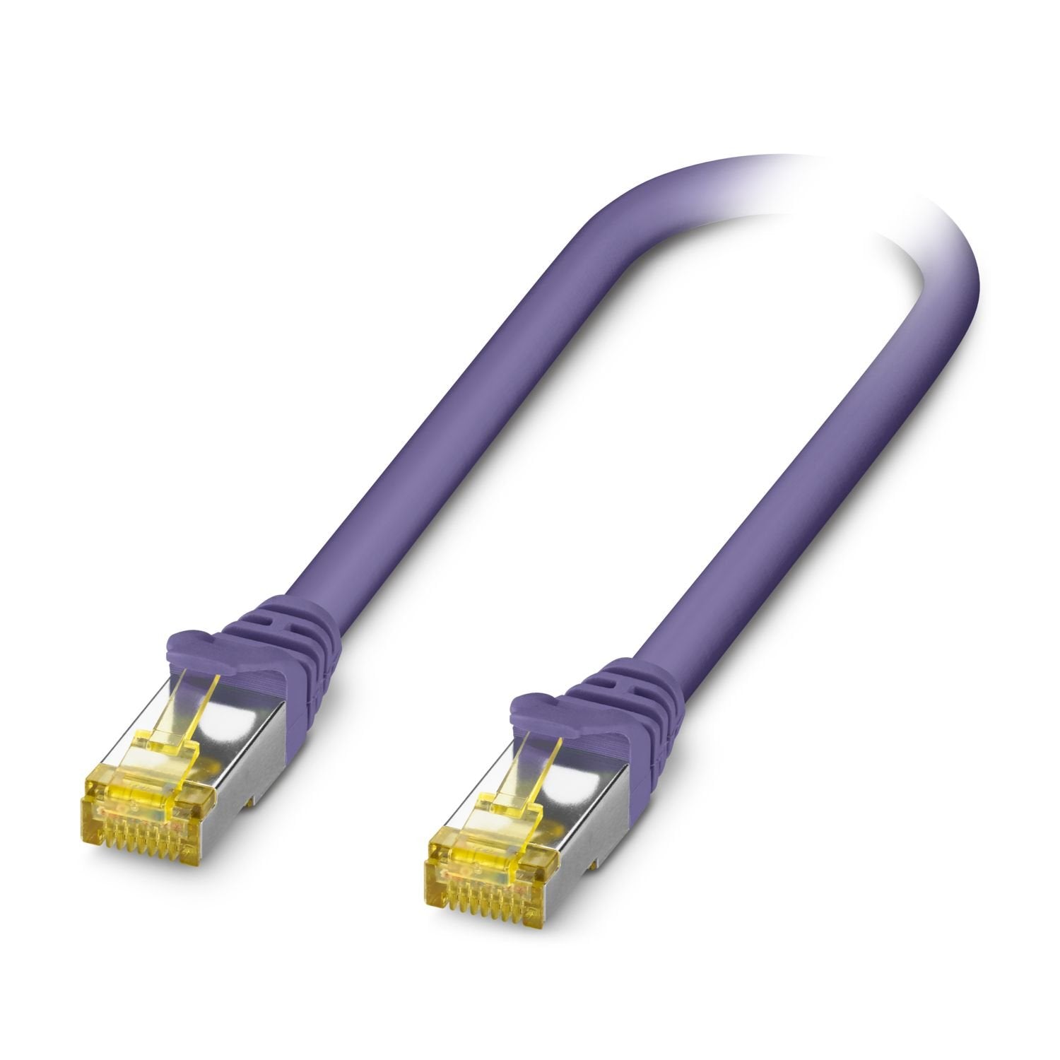 Patch cable, RJ45/IP20 straight on RJ45/IP20 straight, cable length: 0.3 m, number of positions: 8, 10 Gbps, CAT6 A , connection cross section: AWG 26- 26, Ethernet, 4x2xAWG26/7; S/FTP, violet