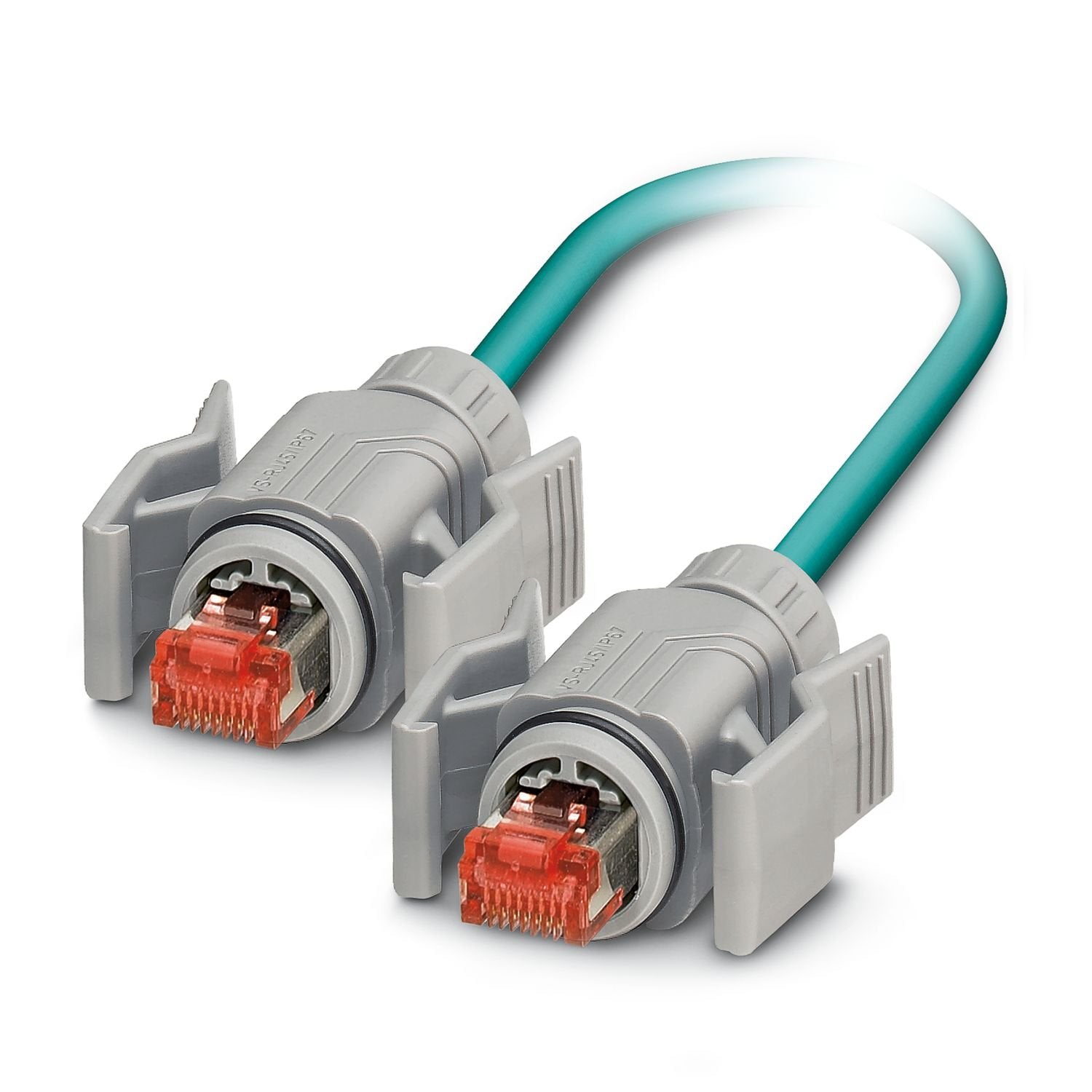 Network cable, degree of protection: IP67, number of positions: 4, 100 Mbps, CAT5, cable outlet: straight, Ethernet, 2x2xAWG26/7, SF/UTP, water blue RAL 5021