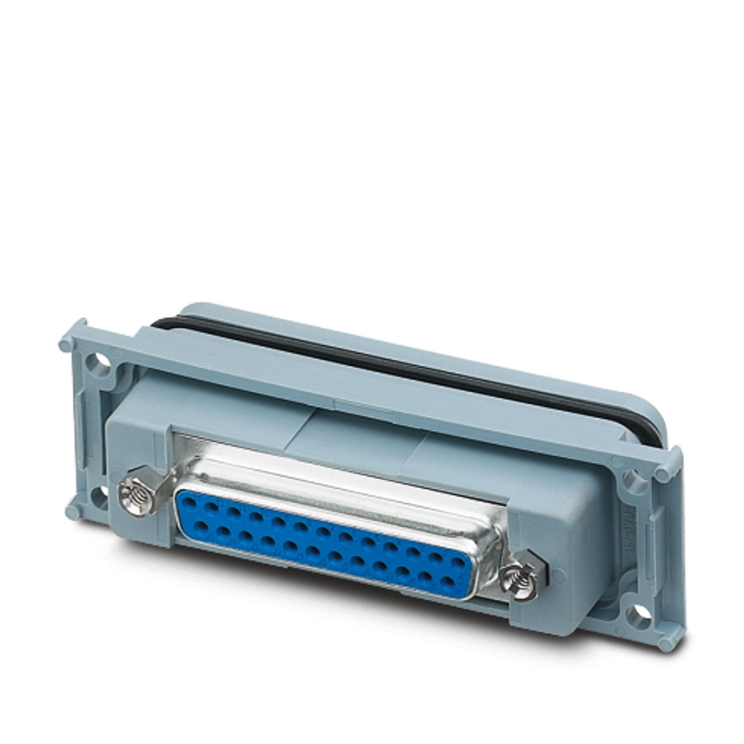D-SUB panel mounting frame, shell size 3, with 25 signal contacts, socket, gender changer, shielded, IP67 degree of protection