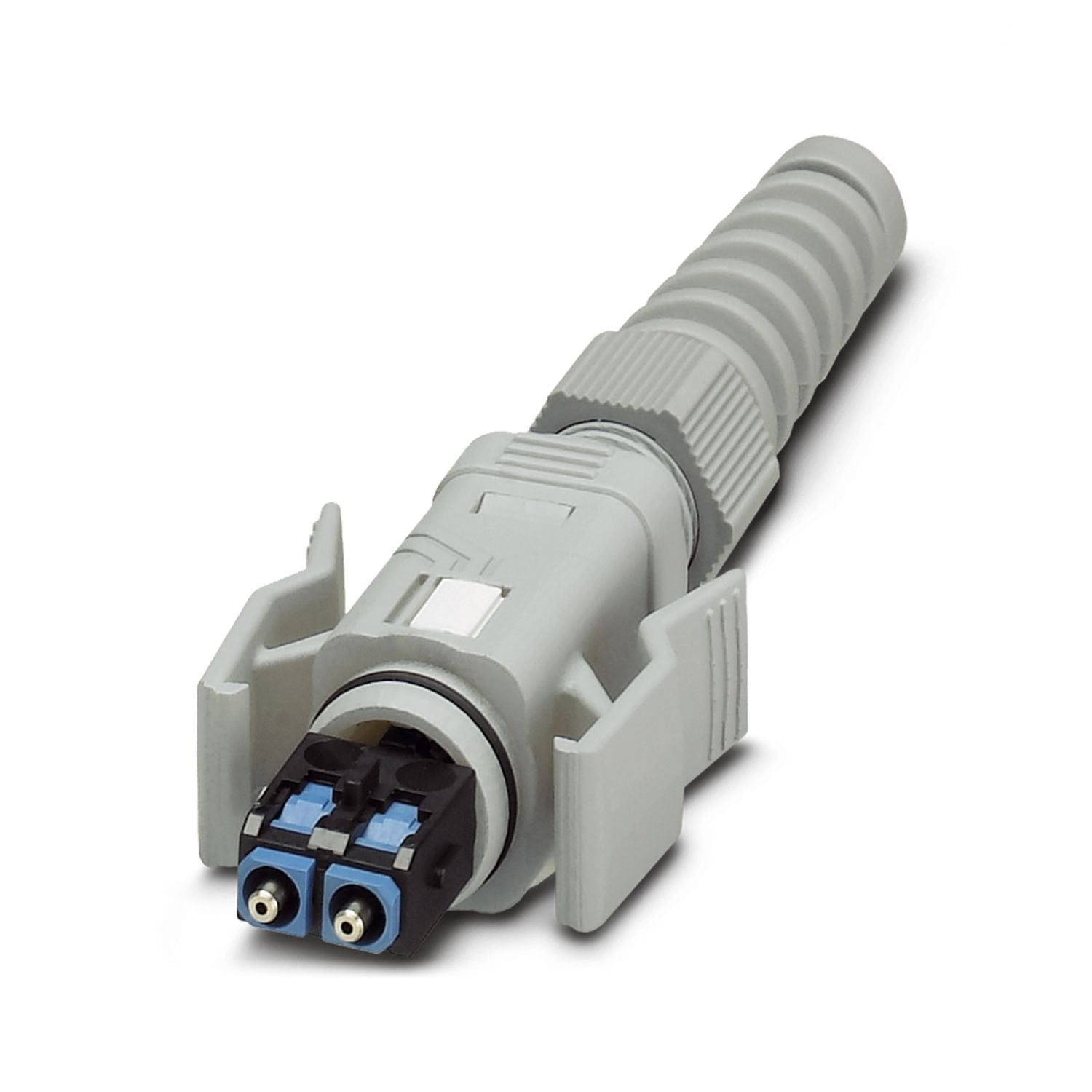 FO connectors, degree of protection: IP67, number of positions: 2, MM, material: Plastic, cable outlet: straight, color: gray