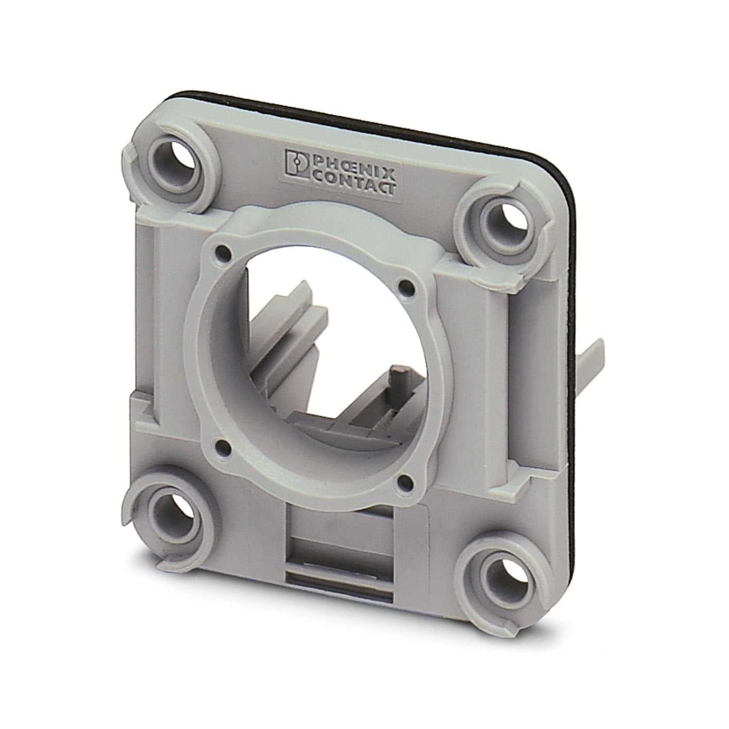 Panel mounting frame, IP67, for Freenet system, for round panel cutout, with grommet, without mounting screws, color: gray