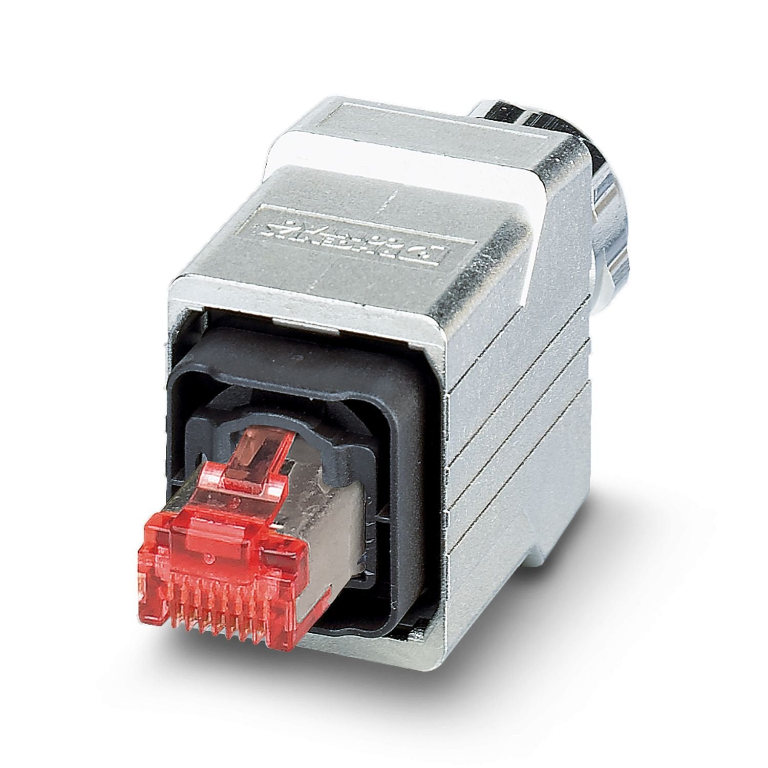 RJ45 connector, degree of protection: IP65/IP67, number of positions: 8, 1 Gbps, CAT6, material: Metal, connection method: IDC fast connection, cable outlet: straight, color: silver, Ethernet