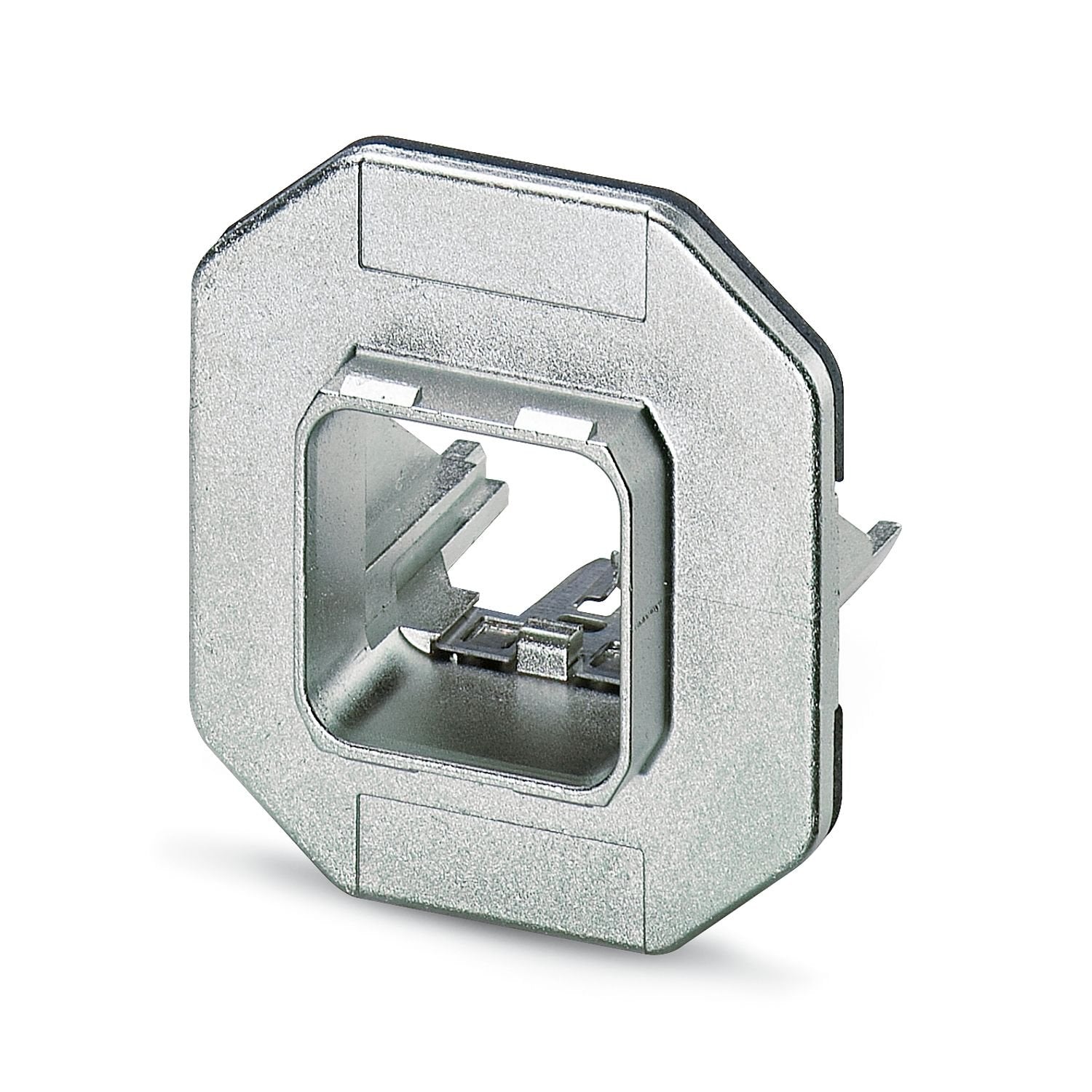 RJ45 panel mounting frame, IP67, for push-pull interlocking, metal, with Freenet system, for round mounting cutout, with seal