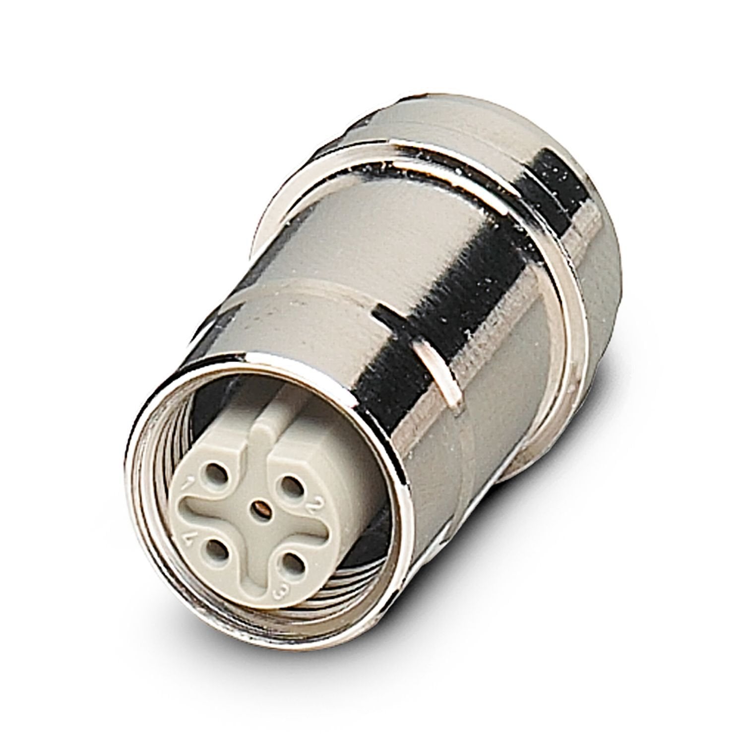Device connector rear mounting, Universal, 5-position, Socket, straight, M12, B-coding, Wave soldering