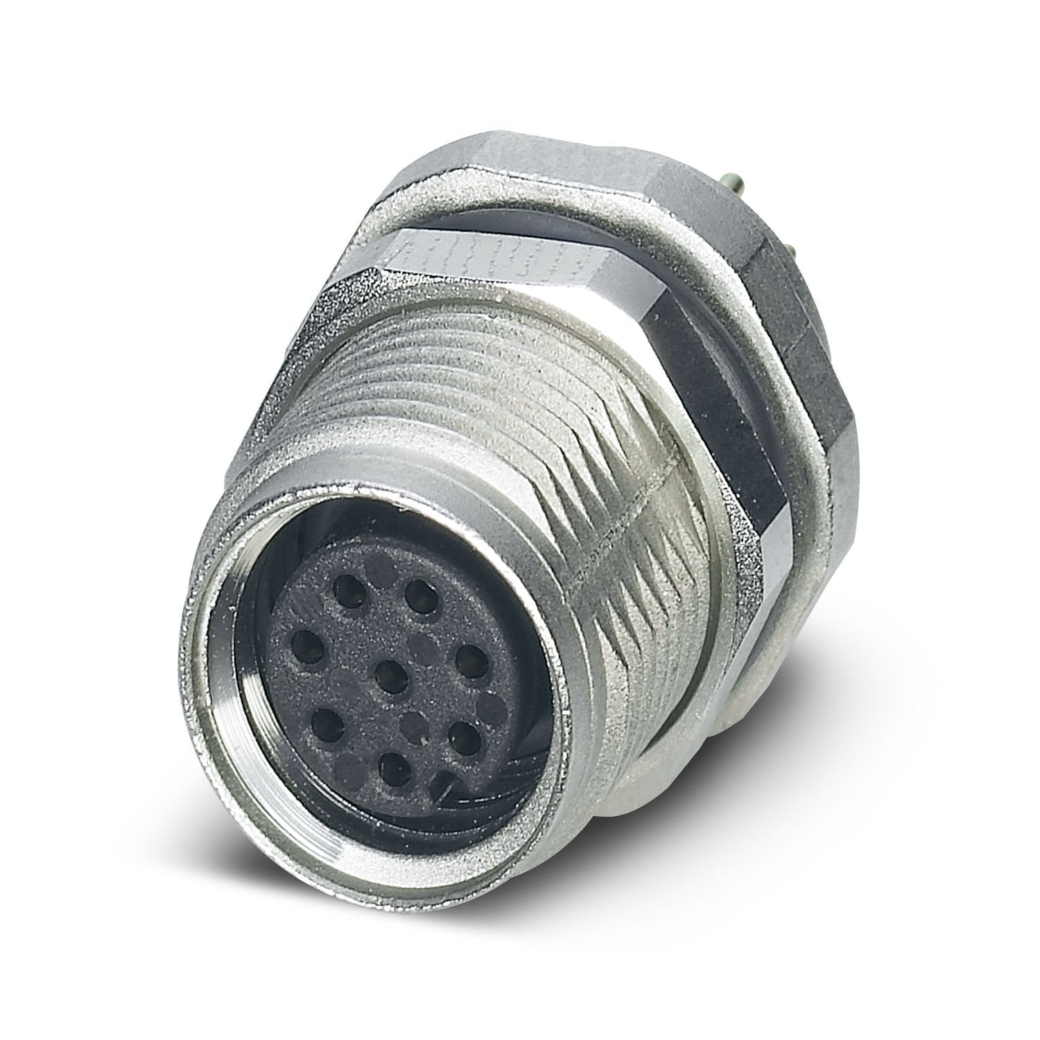 Device connector rear mounting, 8-position, Socket, straight, M8, A-coding, Wave soldering