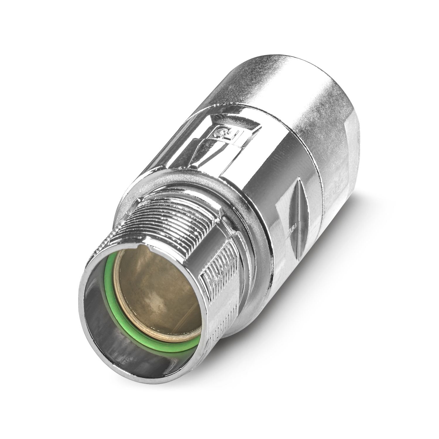 Coupler connector housing, series: M23 PRO Signal, straight, M23 standard and ONECLICK locking system, shielded: yes, note: can only be used in combination with the contact inserts listed under accessories; for safety notes and installation notes see reference item 1629113 (crimp version) or 1467143 (solder version)
