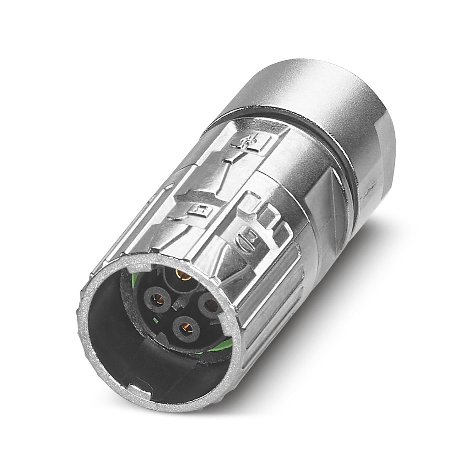 M17, Cable connector, series: M17 PRO, straight, shielded: yes, ONECLICK fast locking system, No. of pos.: 3+PE, contact connection type: Socket, Crimp connection, cable diameter range: 8.5 mm ... 12 mm, Item is lead-free in accordance with RoHS II without Exemption 6c (Pb < 0.1 %)