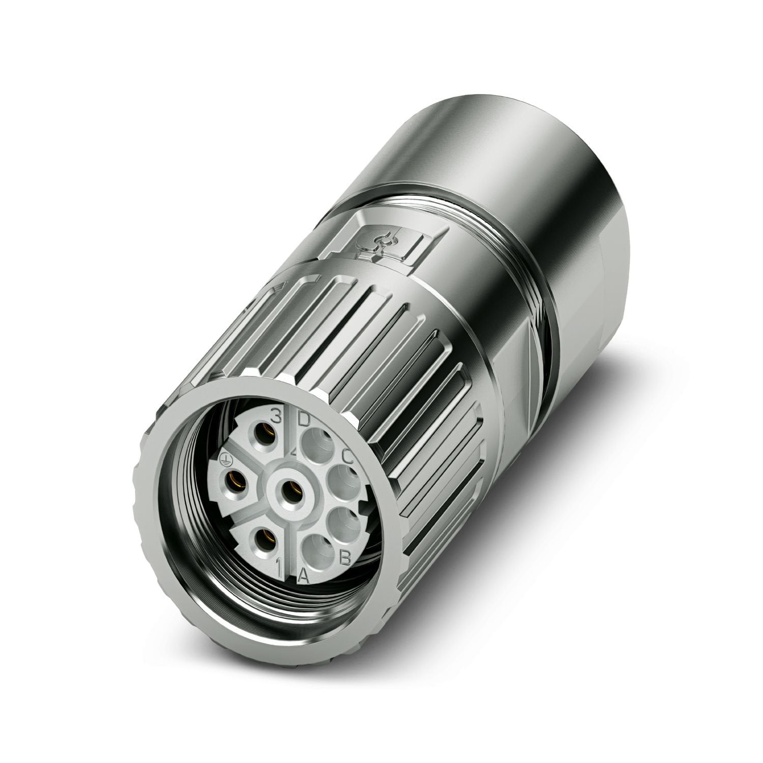 M23, Cable connector, series: M23 PRO, straight short, shielded: yes, Screw locking mechanism, No. of pos.: 4+3+PE, contact connection type: Socket, Crimp connection, cable diameter range: 5.5 mm ... 15 mm, coding: N, Item is lead-free in accordance with RoHS II without Exemption 6c (Pb < 0.1 %)