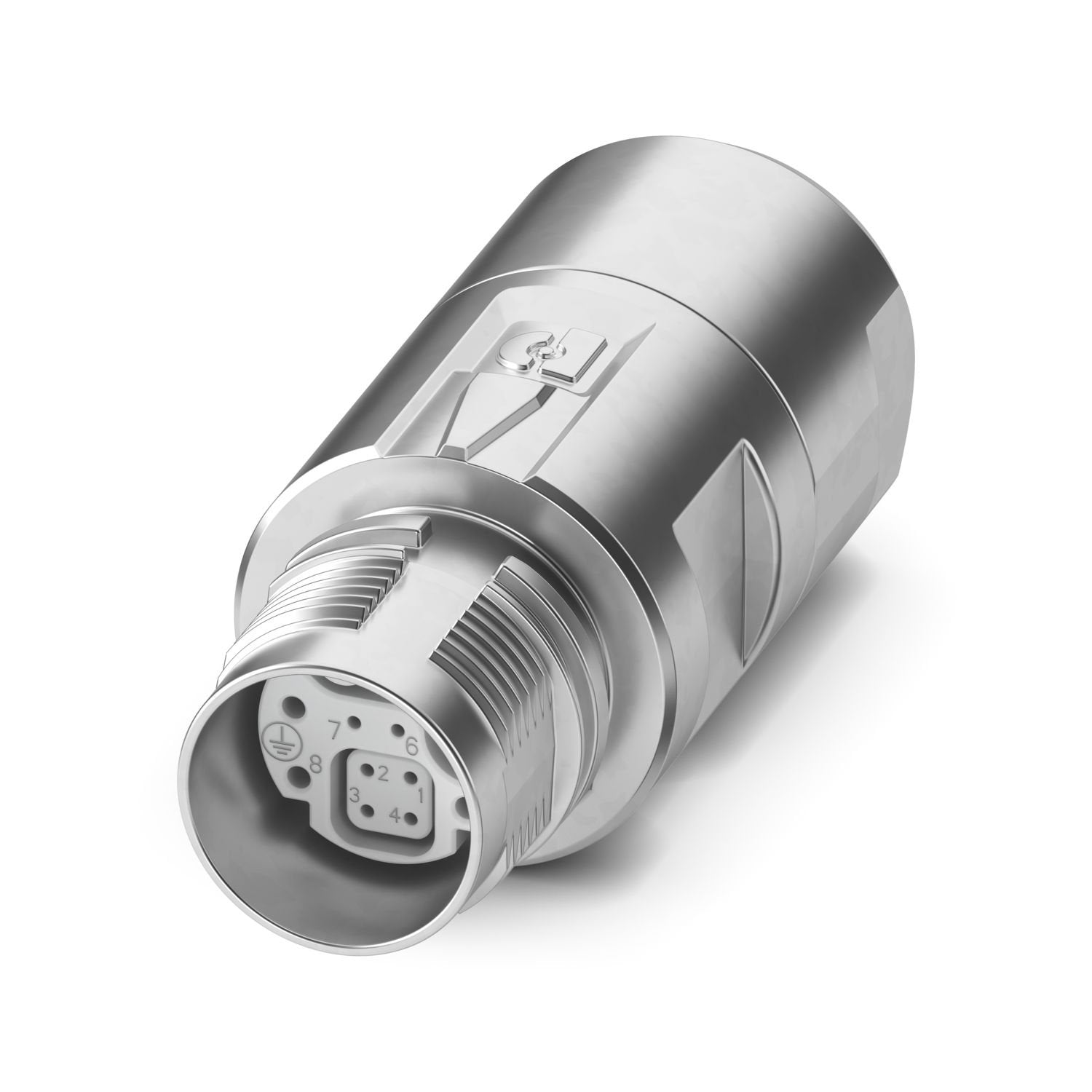 M17, Coupler connector, series: M17 PRO, straight, shielded: yes, for standard and ONECLICK fast locking system, No. of pos.: 4+4+3+PE, contact connection type: Socket, Crimp connection, cable diameter range: 8.5 mm ... 12 mm, coding: Type 2 (based on IEC 61076-2-117)