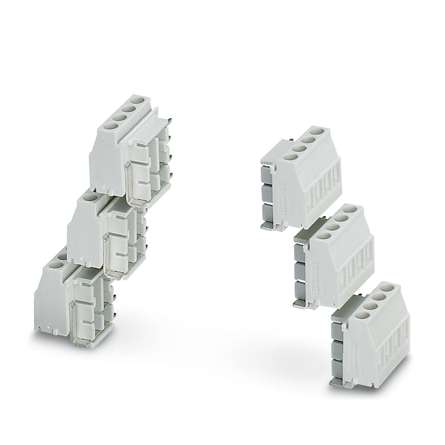 Set, consisting of orthogonal PCB terminal blocks for 6 x 4 positions (24-pos.), color: light gray