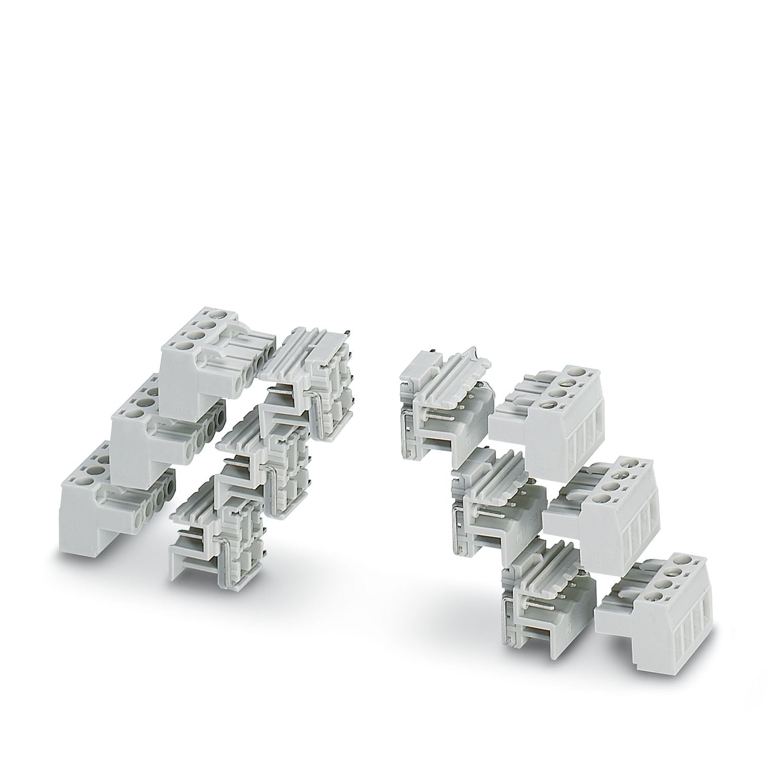 Kit consisting of COMBICON header and screw connectors for 6 x 4 positions (24-pos.), color: Light gray
