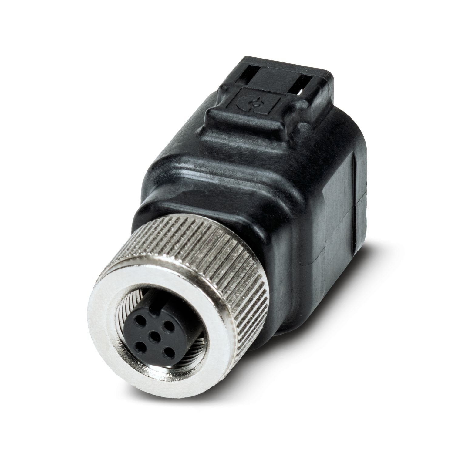 Adapter, 5-position, Plug straight DEUTSCH DT04-6P, on Socket straight M12, coding: A