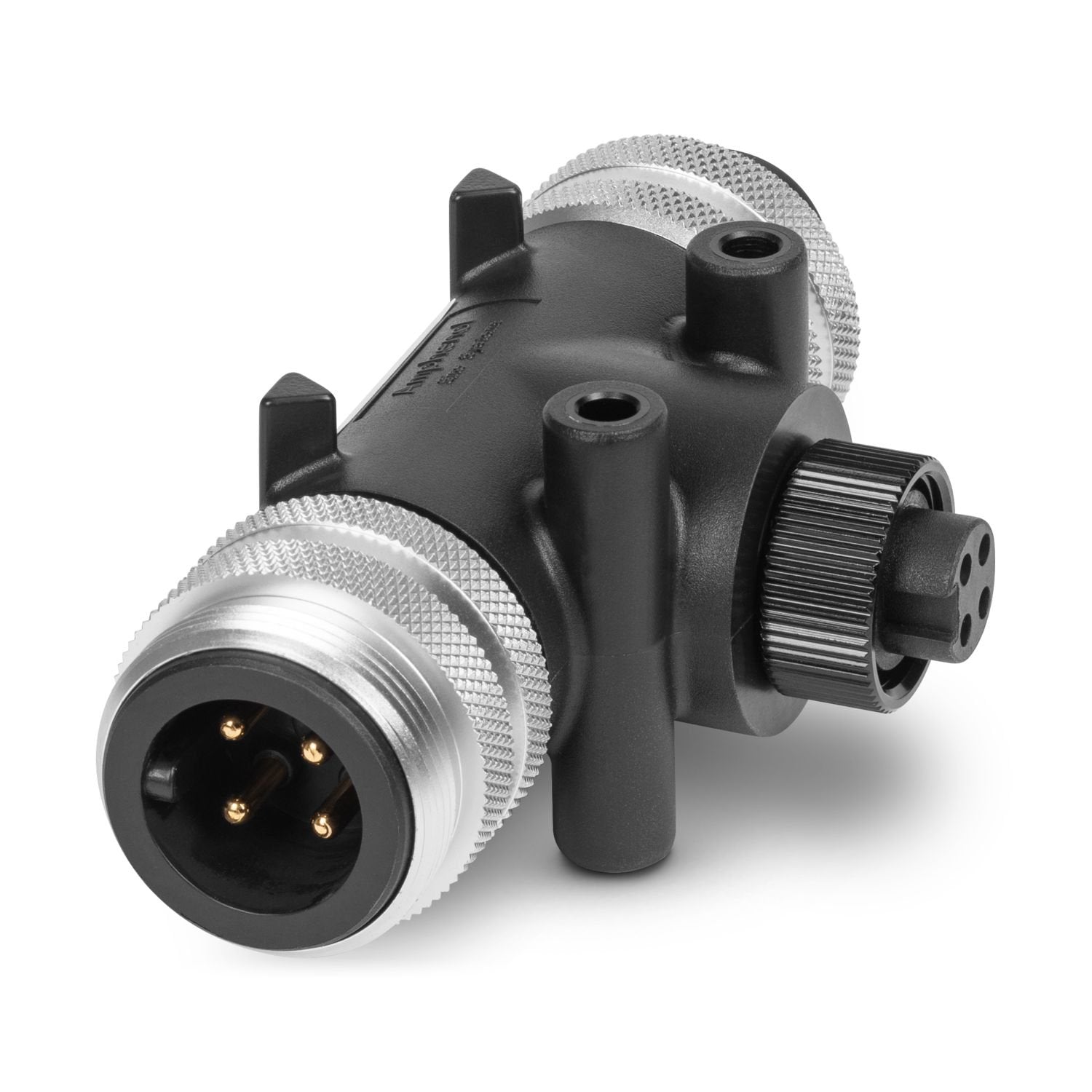 T distributor, 4-position, Plug straight, on Socket straight and Socket straight 7/8"-16UNF, coding: A