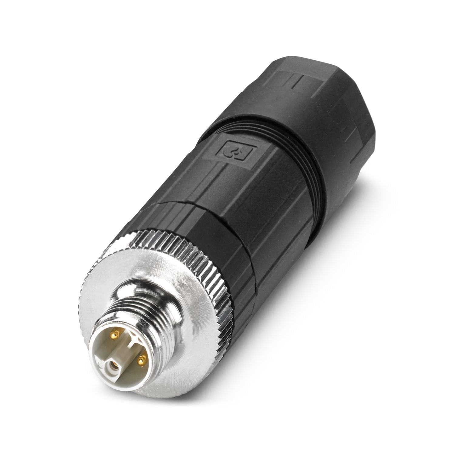 Power connector, Power, 5-position, unshielded, Plug straight M12, coding: L, Push-lock spring connection, knurl material: Zinc die-cast, nickel-plated, external cable diameter 8 mm ... 13 mm