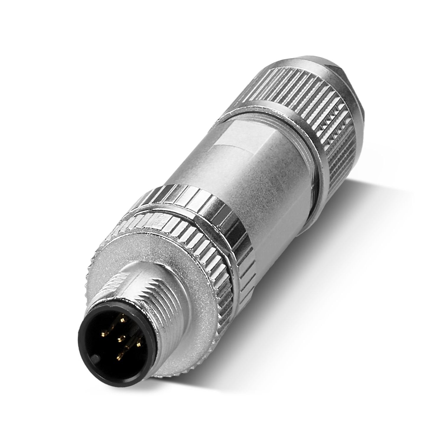 Data connector, CANopen®, DeviceNet™, 5-position, shielded, Plug straight M12, coding: A, Push-lock spring connection, knurl material: Zinc die-cast, nickel-plated, external cable diameter 4 mm ... 8 mm