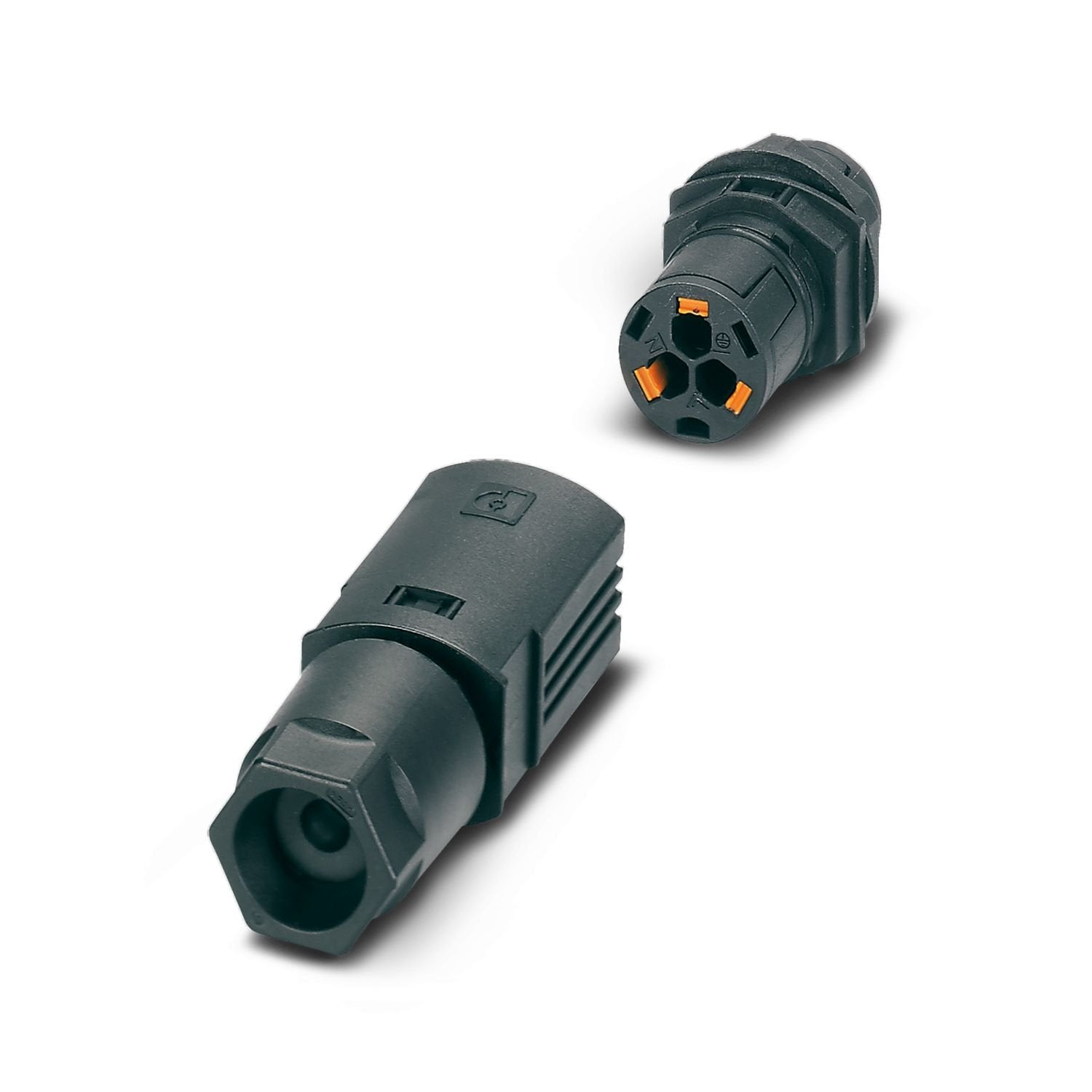 Panel feed-through, Direct connection, connection method: Push-in connection/ Push-in connection, number of positions: 2+PE, M20, 0.5 mm 2 ... 2.5 mm 2 , 600 V, 20 A, PA, black, external cable diameter: 6 mm ... 9 mm and 8 mm ... 13 mm