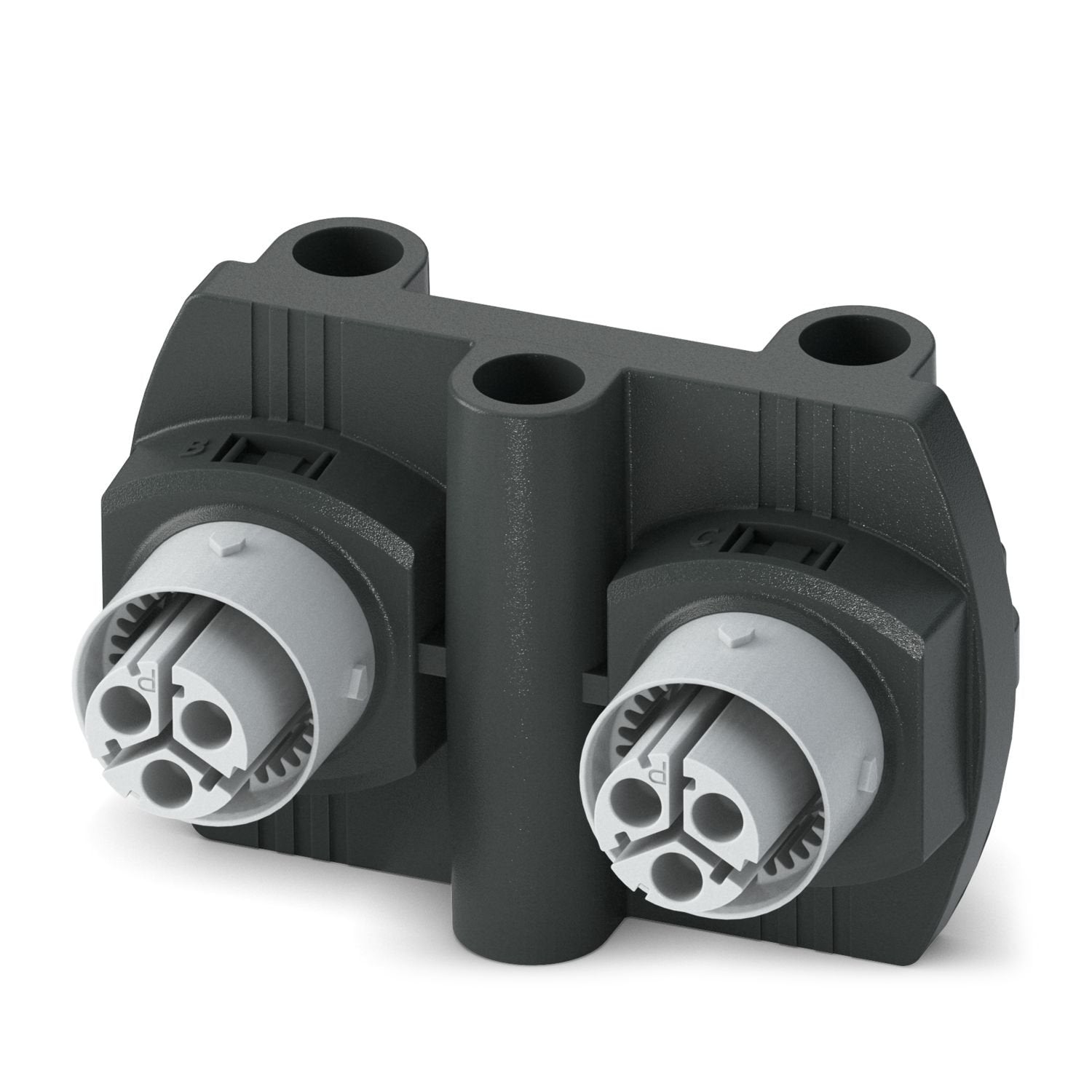 Y distributor, number of positions: 2+PE, 500 V, 20 A, black, coding: P