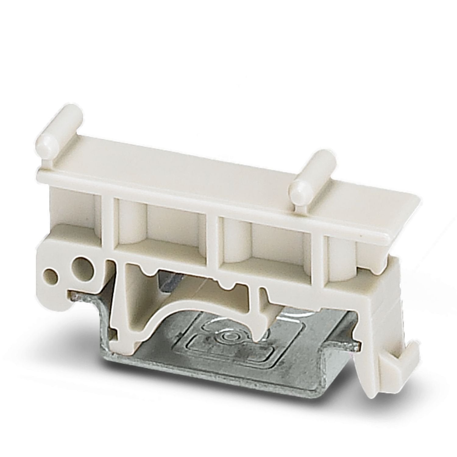 Foot element, for mounting on DIN rail NS 32, DIN rail NS 35/7.5 or DIN rail NS 35/15, can be inserted between basic and side element