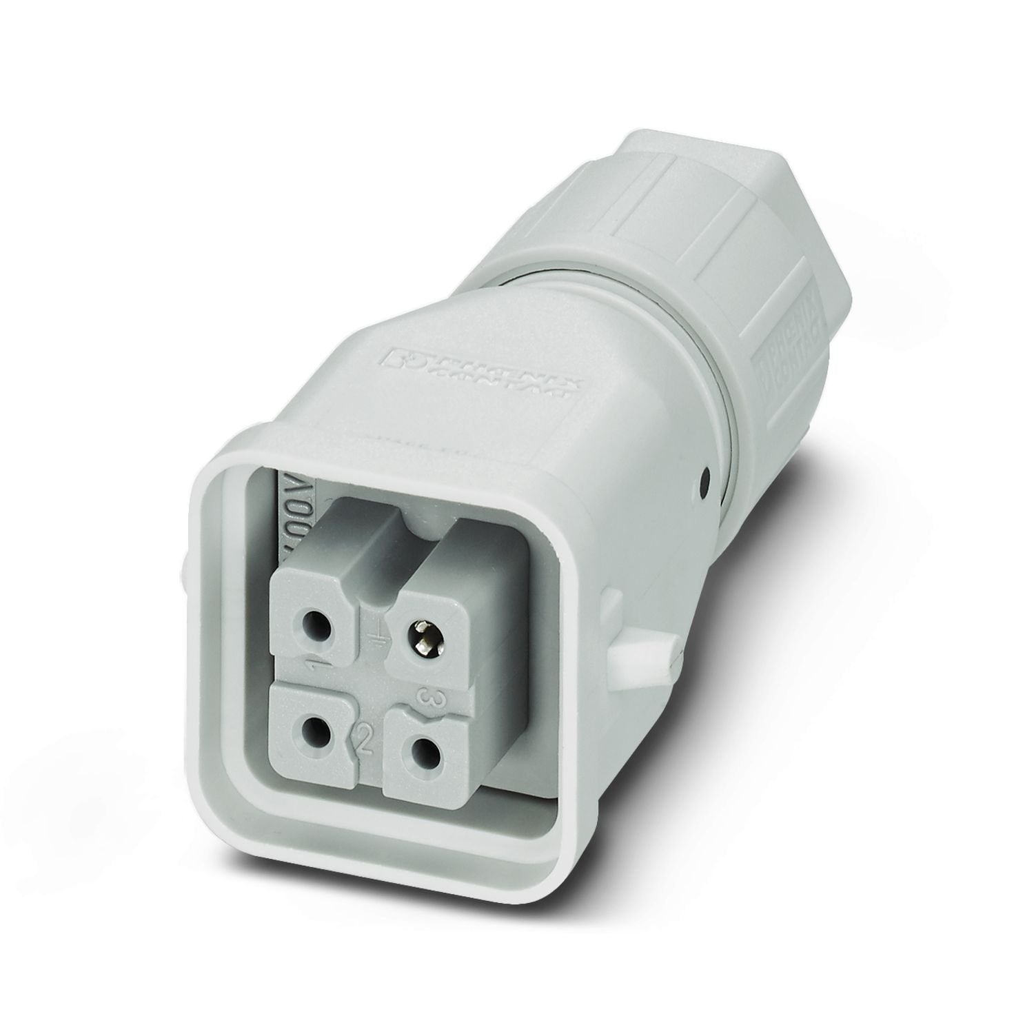 HEAVYCON QUICKON sleeve housing A3, for single locking latch, 3-pos., with PE connection, socket, QUICKON connection, straight cable outlet