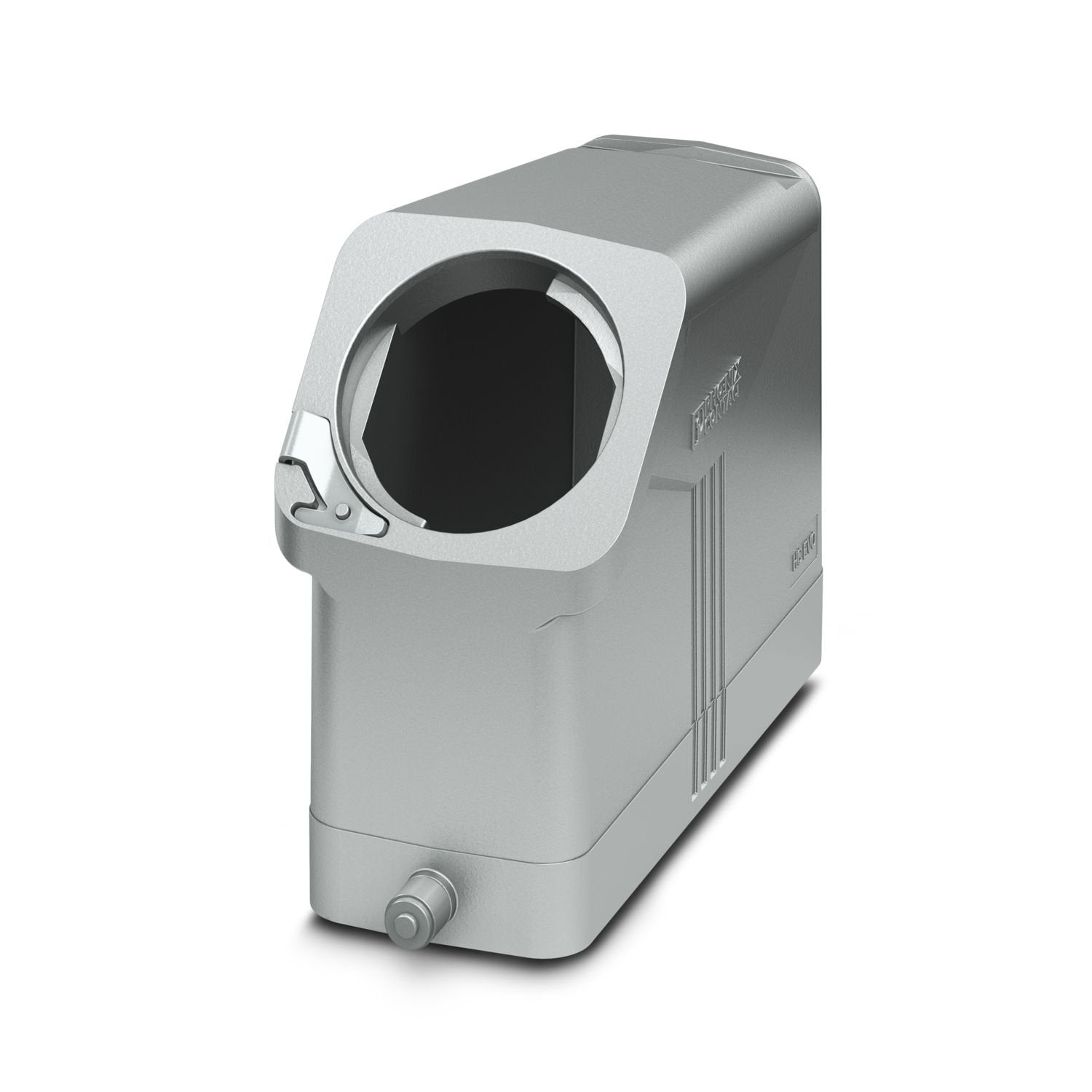 HEAVYCON EVO sleeve housing, EMC version, without powder coating, with bayonet flange for EVO screw connection, B24, for single locking latch, height: 88 mm, without EVO screw connection.