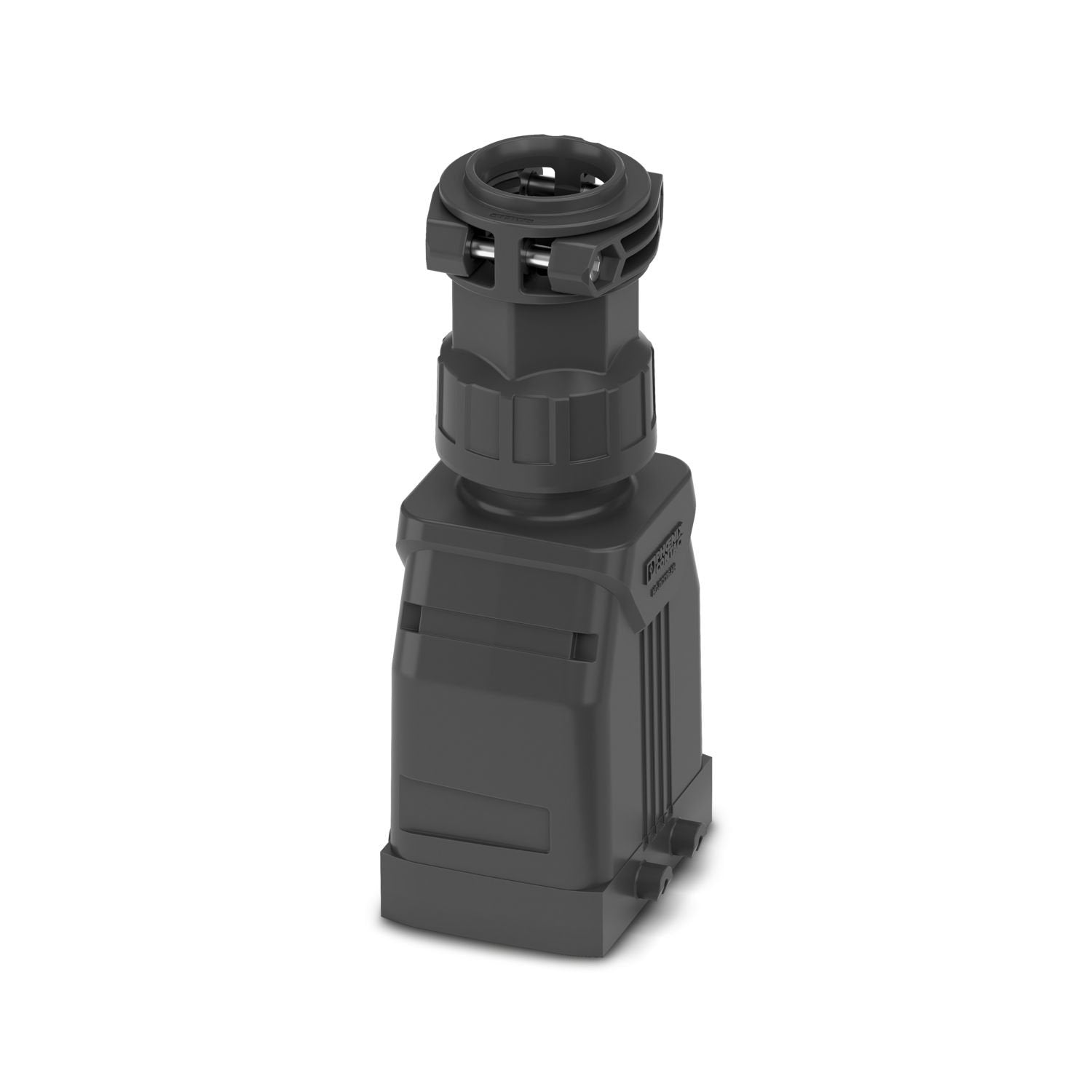 Sleeve housing DCC06, for double locking latch, material: PA 6, cable outlets: 1, straight, 1x M32, height: 139.9 mm, cable gland: with, Power supply in data centers, Packing unit: 100 pcs, with extra-strong strain relief