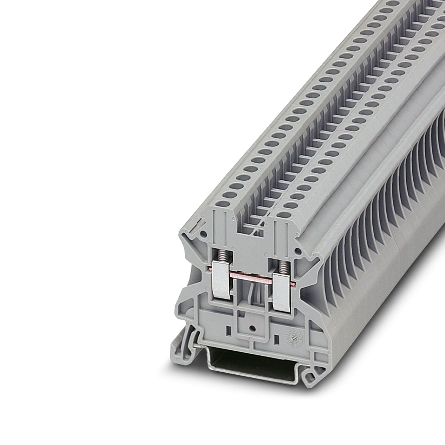 Feed-through terminal block, nom. voltage: 1000 V, nominal current: 24 A, number of connections: 2, connection method: Screw connection, Rated cross section: 2.5 mm 2 , cross section: 0.14 mm 2 - 4 mm 2 , mounting type: NS 35/7,5, NS 35/15, color: gray