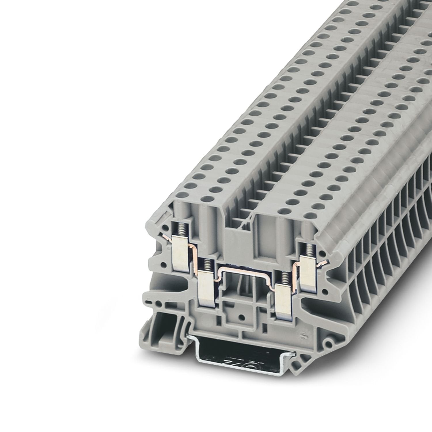 Feed-through terminal block, nom. voltage: 500 V, nominal current: 32 A, number of connections: 4, connection method: Screw connection, Rated cross section: 4 mm 2 , cross section: 0.14 mm 2 - 6 mm 2 , mounting type: NS 35/7,5, NS 35/15, color: gray