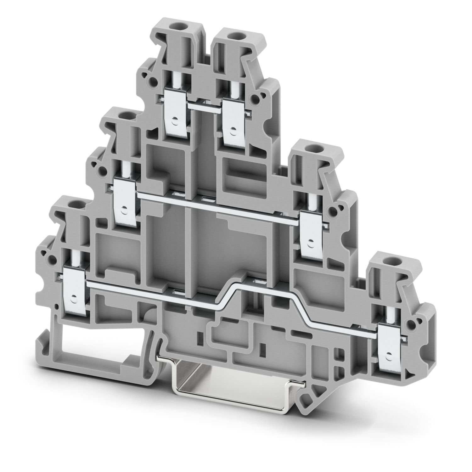 Multi-level terminal block, nom. voltage: 500 V, nominal current: 19 A, connection method: Screw connection, Rated cross section: 2.5 mm 2 , cross section: 0.14 mm 2 - 4 mm 2 , mounting type: NS 35/7,5, NS 35/15, color: gray