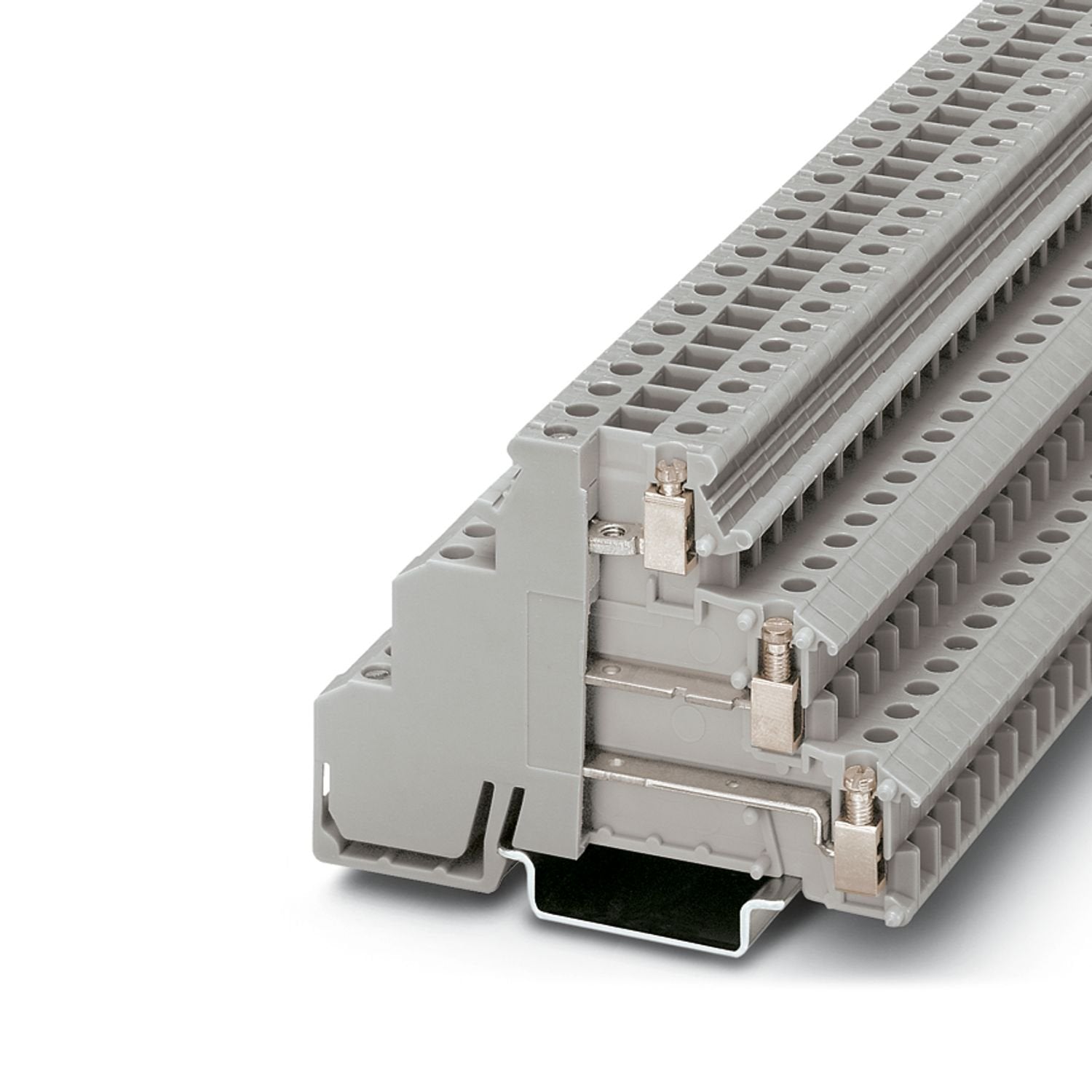 Initiator/actuator terminal block, nom. voltage: 250 V, nominal current: 24 A, connection method: Screw connection, 1st, 2nd and 3rd level, Rated cross section: 2.5 mm 2 , cross section: 0.2 mm 2 - 4 mm 2 , mounting type: NS 35/7,5, NS 35/15, color: gray