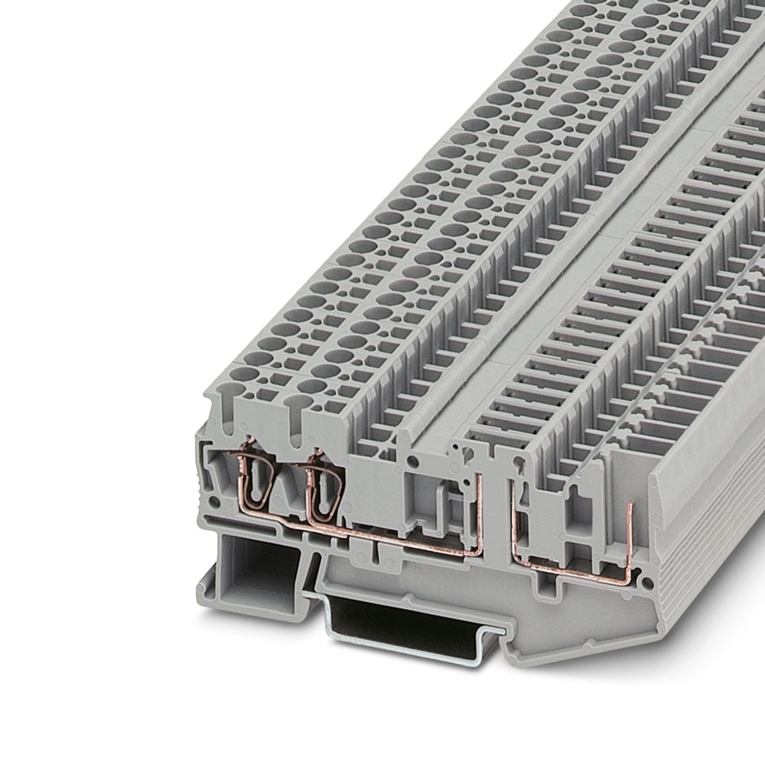 Disconnect terminal block, The max. load current must not be exceeded by the total current of all connected conductors. Current and voltage are determined by the plug used., nom. voltage: 400 V, nominal current: 20 A, 1st level connection left, connection method: Spring-cage/plug-in connection, Rated cross section: 2.5 mm 2 , cross section: 0.08 mm 2 - 4 mm 2 , mounting: NS 35/7,5, NS 35/15, color: gray