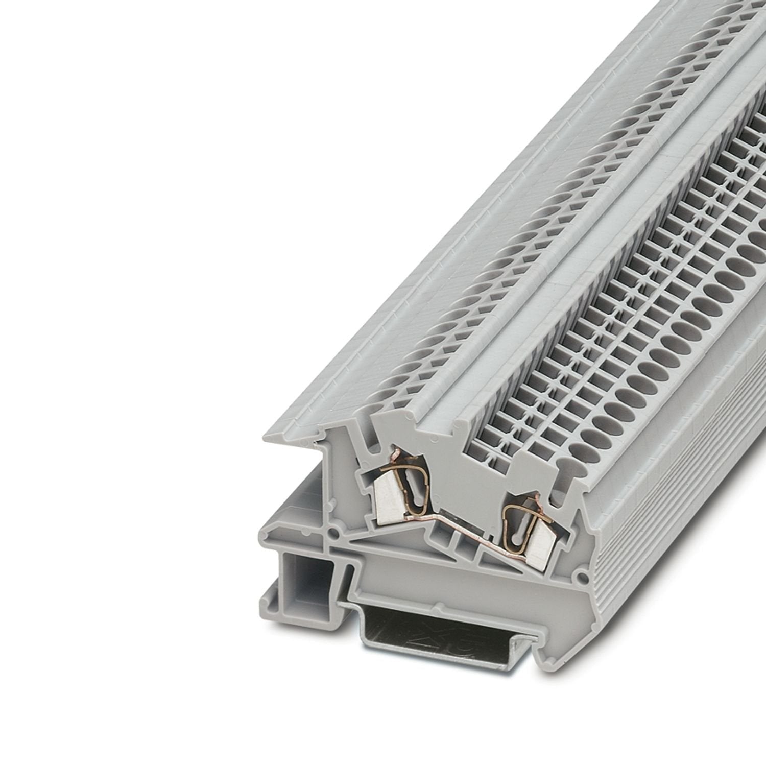 Installation terminal block, nom. voltage: 400 V, nominal current: 24 A, Spring-cage connection, 1 level, Rated cross section: 2.5 mm 2 , cross section: 0.08 mm 2 - 4 mm 2 , mounting type: NS 35/7,5, NS 35/15, color: gray