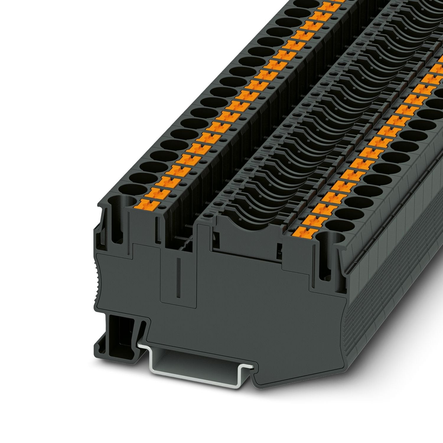 Fuse modular terminal block, fuse type: Blade, fuse type: Type C / max. 2.2 W, nom. voltage: 400 V, nominal current: 25 A, connection method: Push-in connection, Rated cross section: 6 mm 2 , cross section: 0.5 mm 2 - 10 mm 2 , mounting type: NS 35/7,5, NS 35/15, color: black