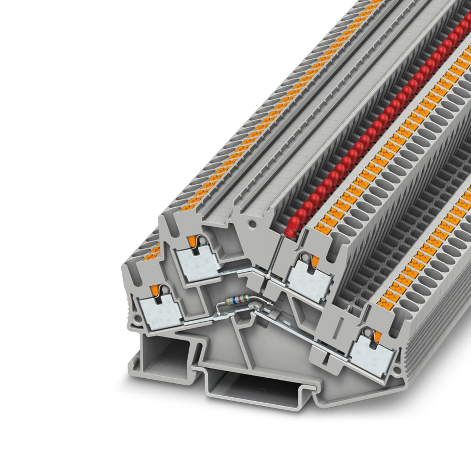 Component terminal block, nom. voltage: 24 V, nominal current: 22 A, connection method: Push-in connection, 1 level, Rated cross section: 2.5 mm 2 , cross section: 0.14 mm 2 - 4 mm 2 , mounting type: NS 35/7,5, NS 35/15, color: gray
