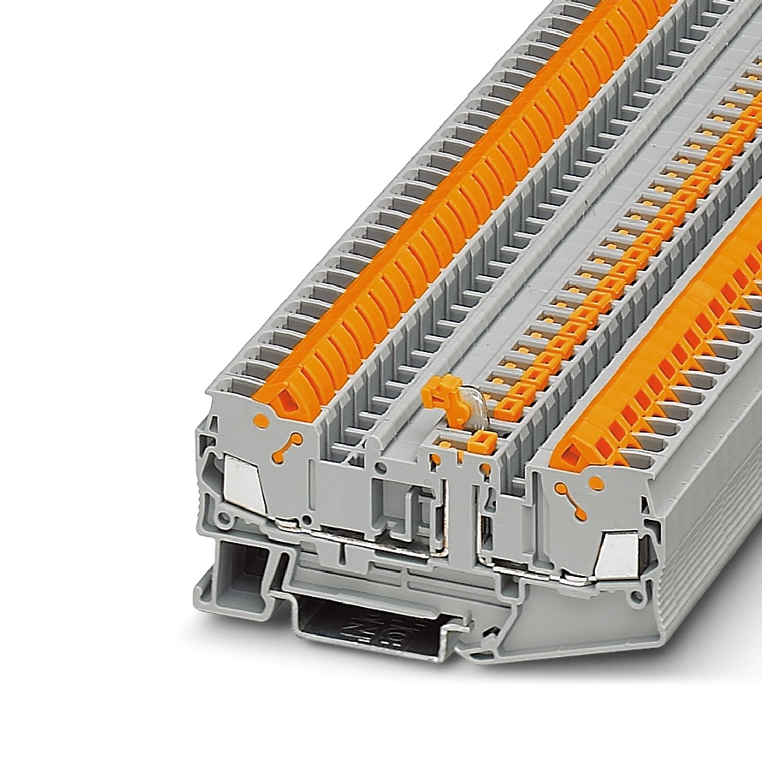 Knife-disconnect terminal block, nom. voltage: 500 V, nominal current: 20 A, 1 level, connection method: Quick connection, Rated cross section: 2.5 mm 2 , cross section: 0.5 mm 2 - 2.5 mm 2 , mounting: NS 35/7,5, NS 35/15, color: gray