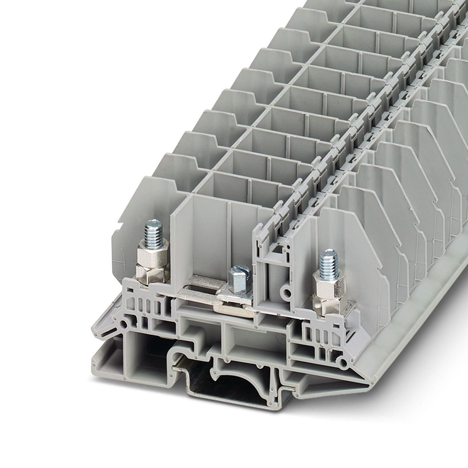 Test disconnect terminal block, nom. voltage: 800 V, nominal current: 50 A, connection method: Bolt connection, Rated cross section: 6 mm 2 , mounting: NS 35/7,5, NS 35/15, color: gray