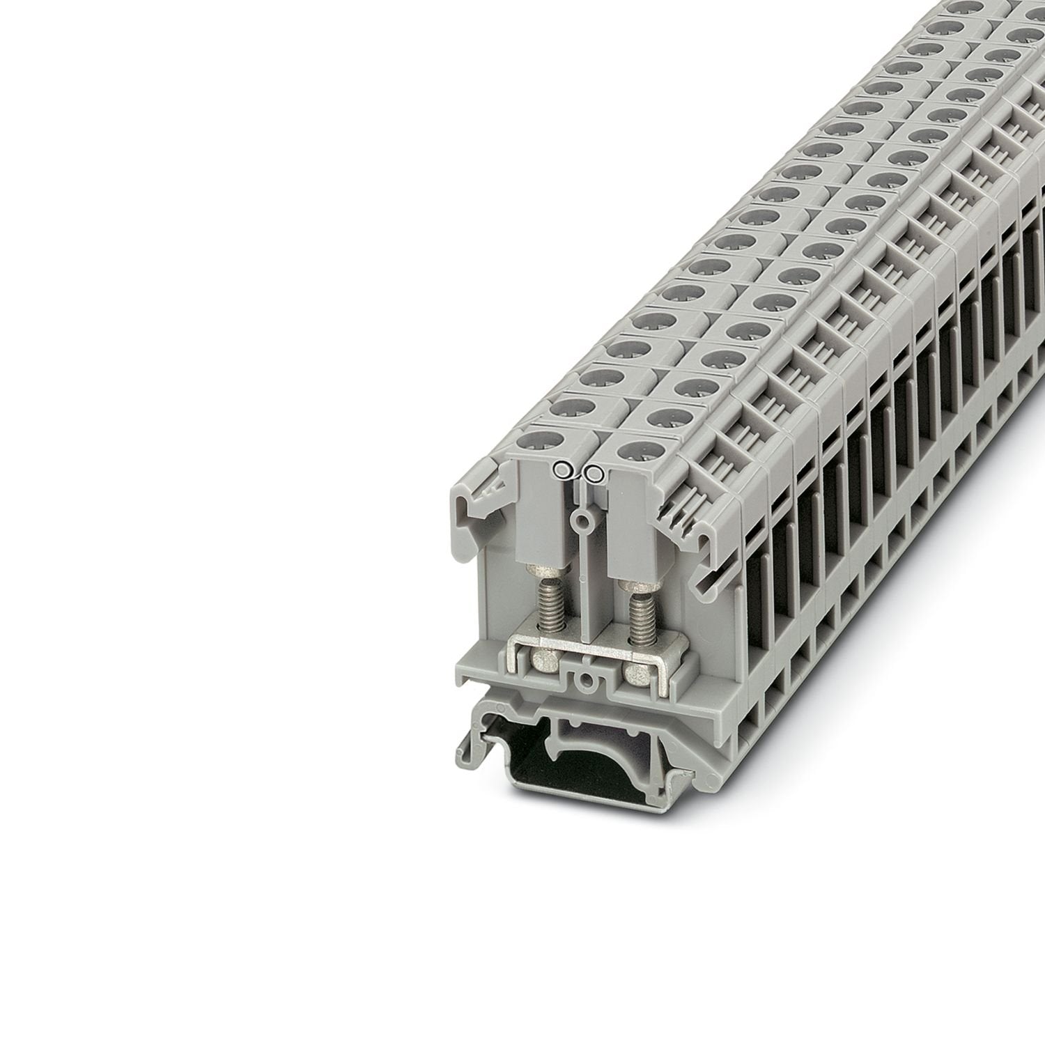 Bolt connection terminal block, nom. voltage: 1000 V, nominal current: 41 A, number of connections: 2, connection method: Bolt connection, Rated cross section: 6 mm 2 , mounting type: NS 35/7,5, NS 35/15, NS 32, color: gray