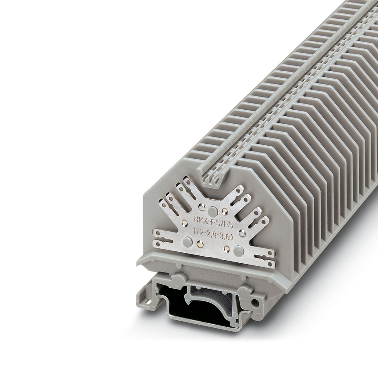 Feed-through terminal block, nom. voltage: 800 V, nominal current: 40 A, number of connections: 12, connection method: Spade connection, 1 level, cross section: 0.5 mm 2 - 6 mm 2 , mounting type: NS 35/7,5, NS 35/15, NS 32, color: gray