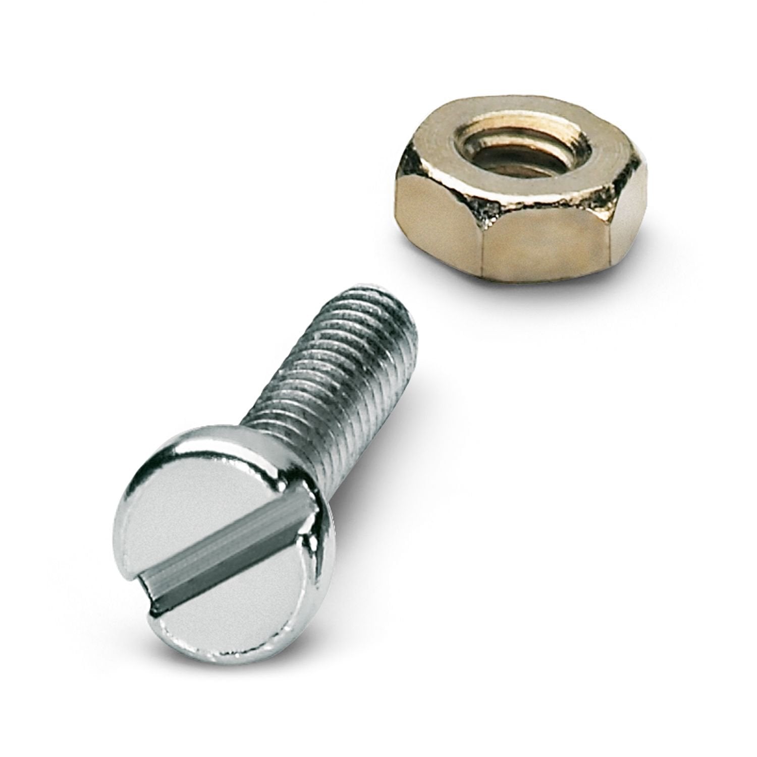 Screw, for attaching cable lugs to FAME test plugs, with cover, without test pick-off, height: 4.5 mm, color: silver/black