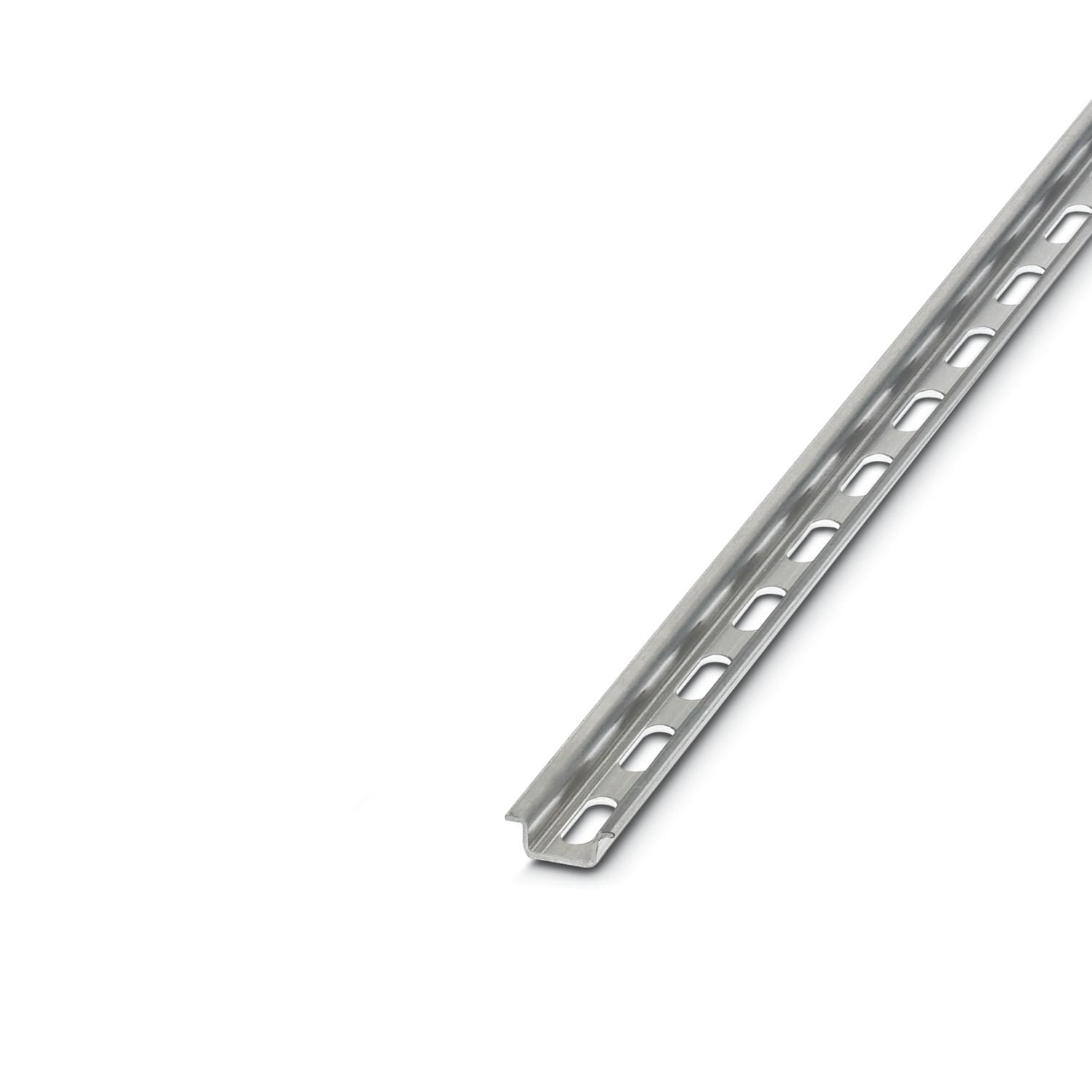 DIN rail perforated, Pack of 10 (20 m), acc. to EN 60715, material: Aluminum, uncoated, Standard profile, color: silver-colored