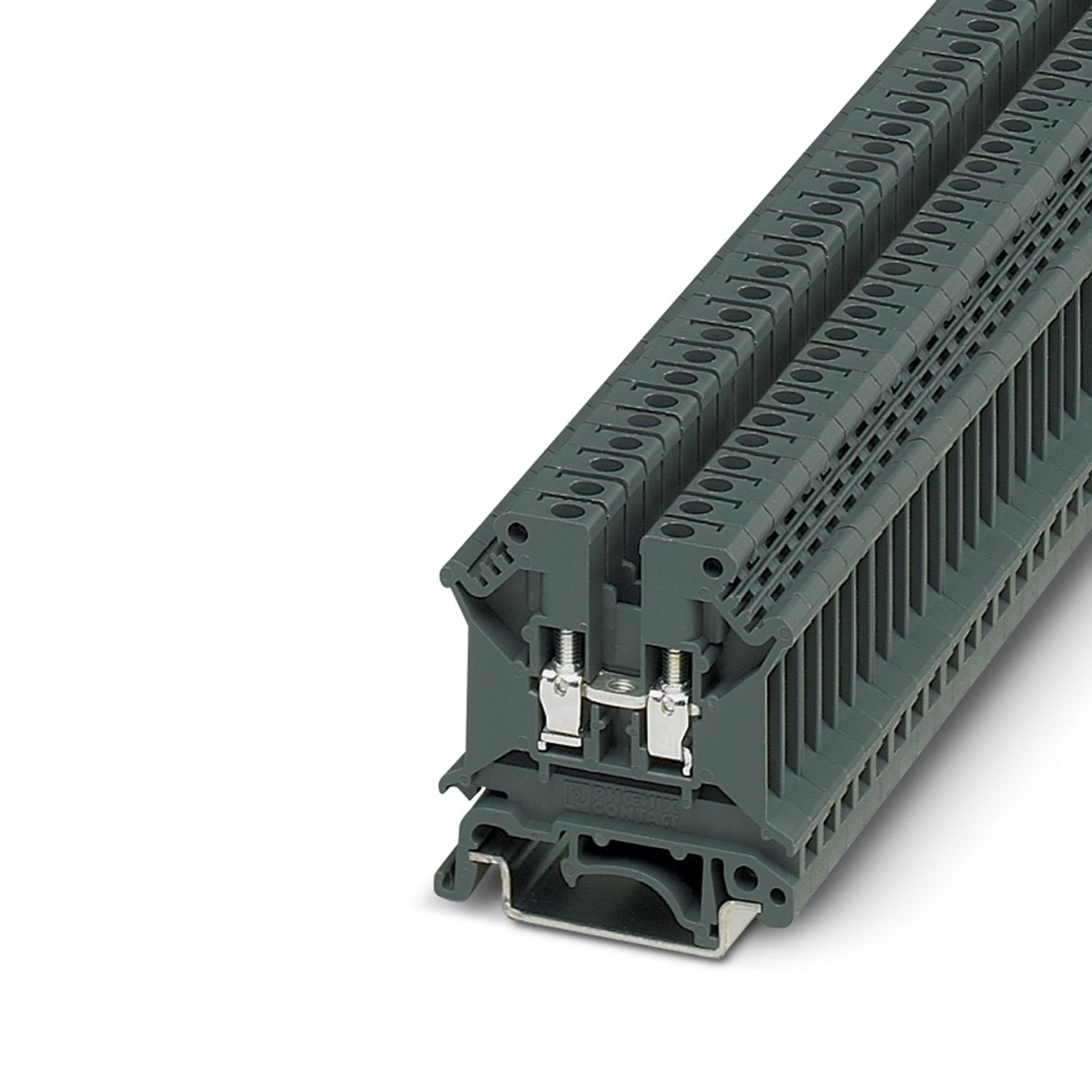 Feed-through terminal block, nom. voltage: 800 V, nominal current: 32 A, number of connections: 2, connection method: Screw connection, Rated cross section: 4 mm 2 , cross section: 0.5 mm 2 - 6 mm 2 , mounting type: NS 35/7,5, NS 35/15, NS 32, color: red