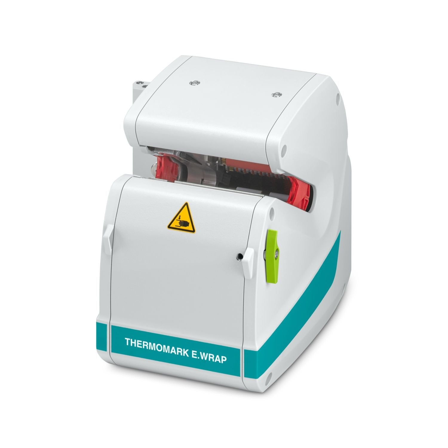 Applicator for the efficient printing and applying of E-WML... wire-wrap labels on wires and cables in a single automated process step