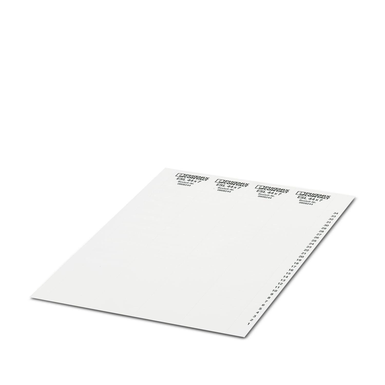 Insert strip, Sheet, white, unmarked, can be labeled with: Office printing systems, CMS-P1-PLOTTER, perforated, mounting type: insert, Number of individual labels: 136, text field height: 7 mm, text field width: 44 mm