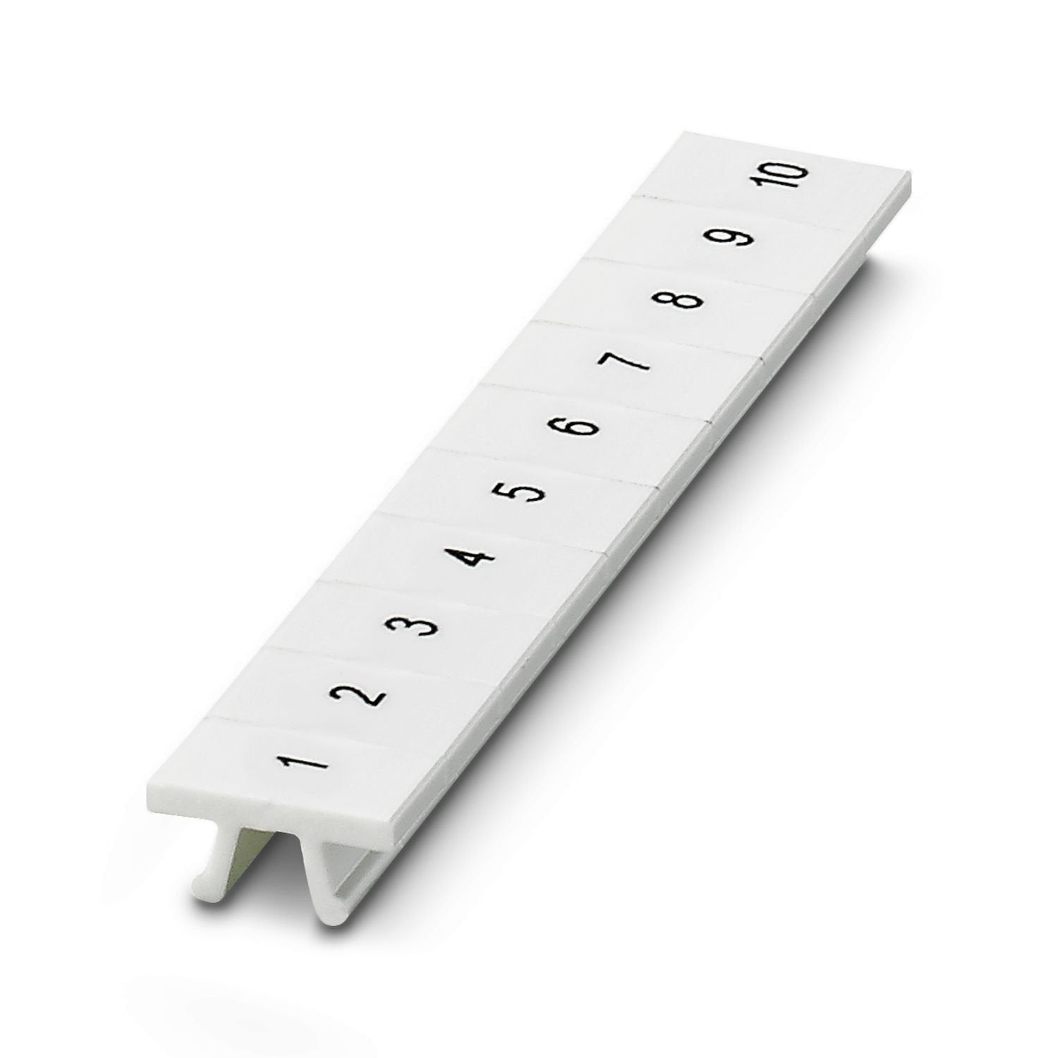 Zack marker strip, Strip, white, labeled, can be labeled with: CMS-P1-PLOTTER, printed horizontally: consecutive numbers 1 ... 10, 11 ... 20, etc. up to 491 ... 500, mounting type: latching, for terminal block width: 6.2 mm, Number of individual labels: 10, text field height: 10.5 mm, text field width: 6.15 mm