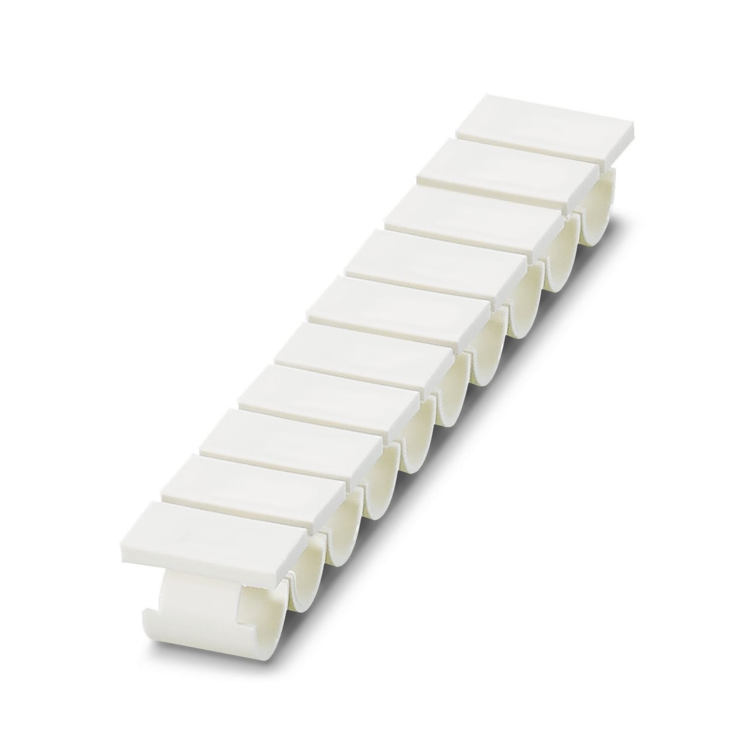 Wire marking tag, Strip, white, unmarked, can be labeled with: CMS-P1-PLOTTER, cable diameter range: 2.5 ... 4.7 mm, mounting type: slide-on, Number of individual labels: 10, text field height: 5.5 mm, text field width: 10 mm